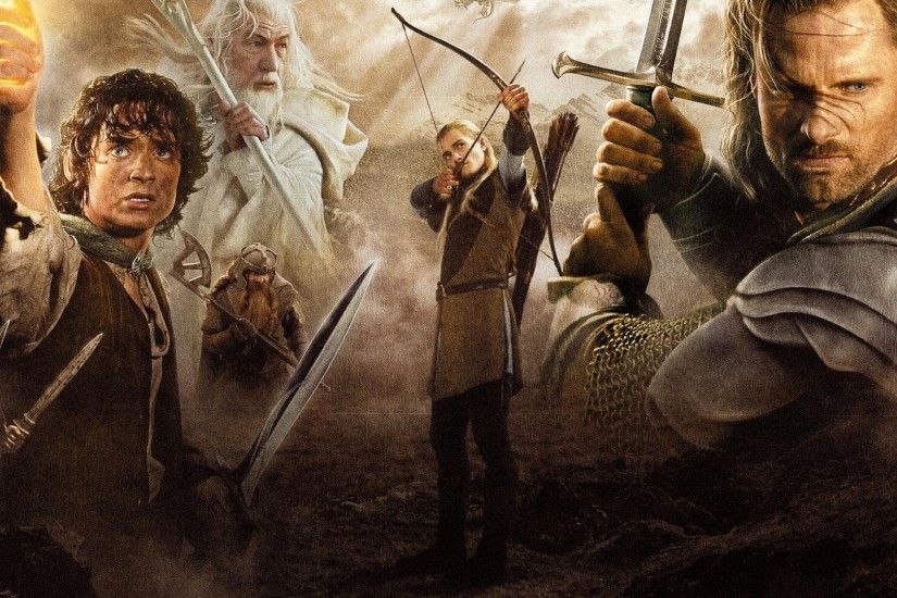 ... Rings: The Return Of The King, Frodo Baggins, Legolas, Aragorn,  Gandalf, Gimli, Samwise Gamgee, Viggo Mortensen, Elijah Wood, Orlando Bloom  Wallpapers ...