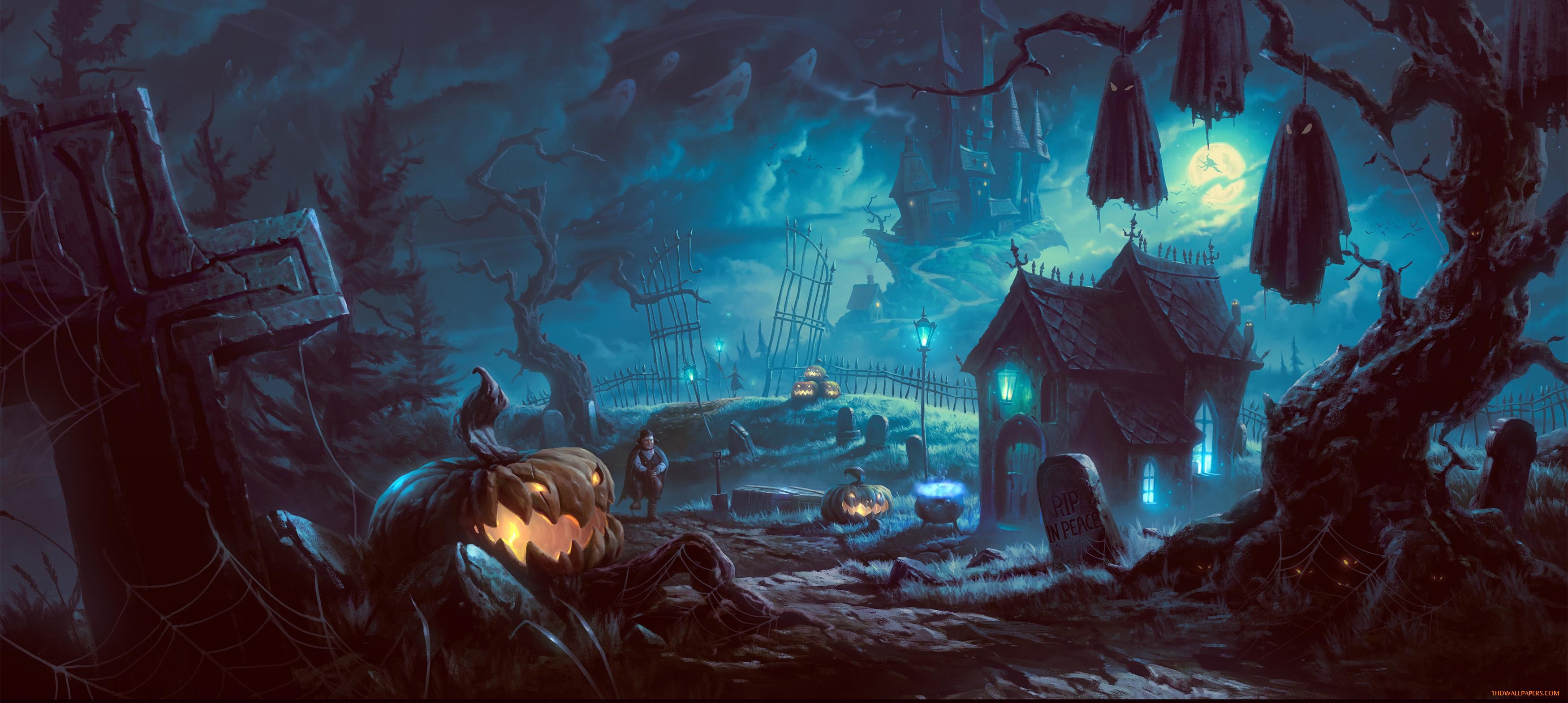 3D Halloween wallpaper