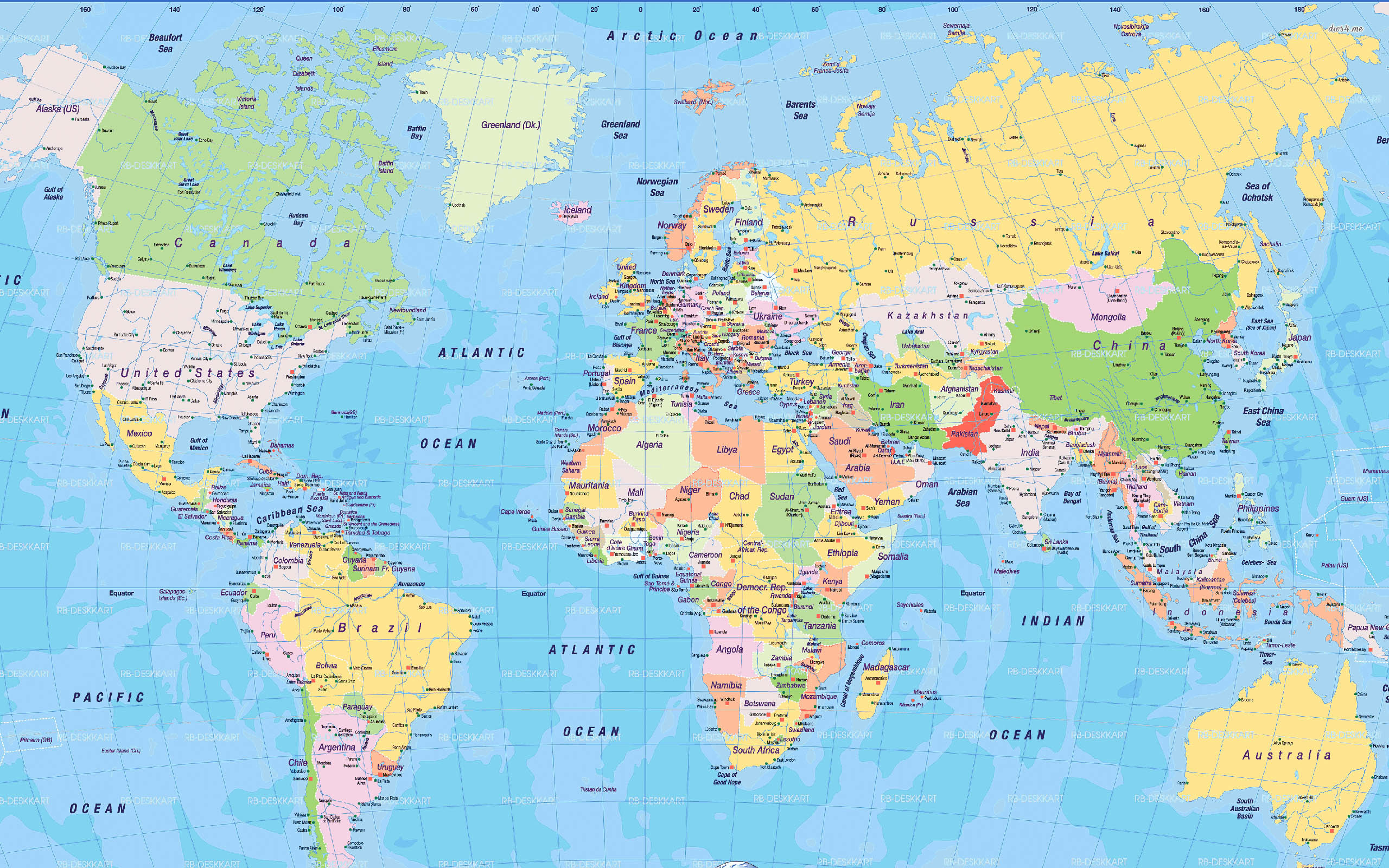 World Map With Countries Names Hd
