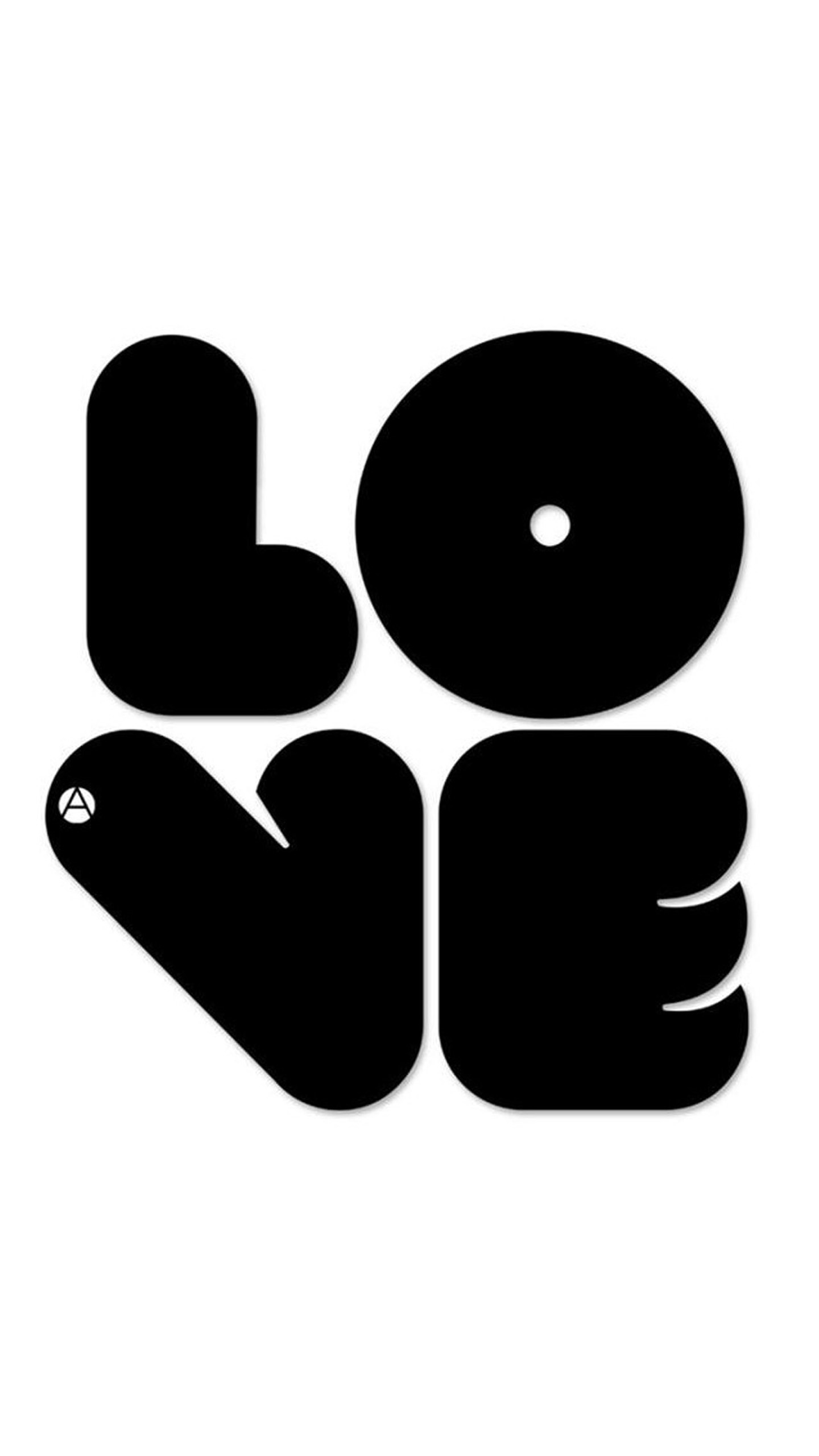 Love, Typography, Black letters, White background, QHD+, iPhone and Android wallpaper