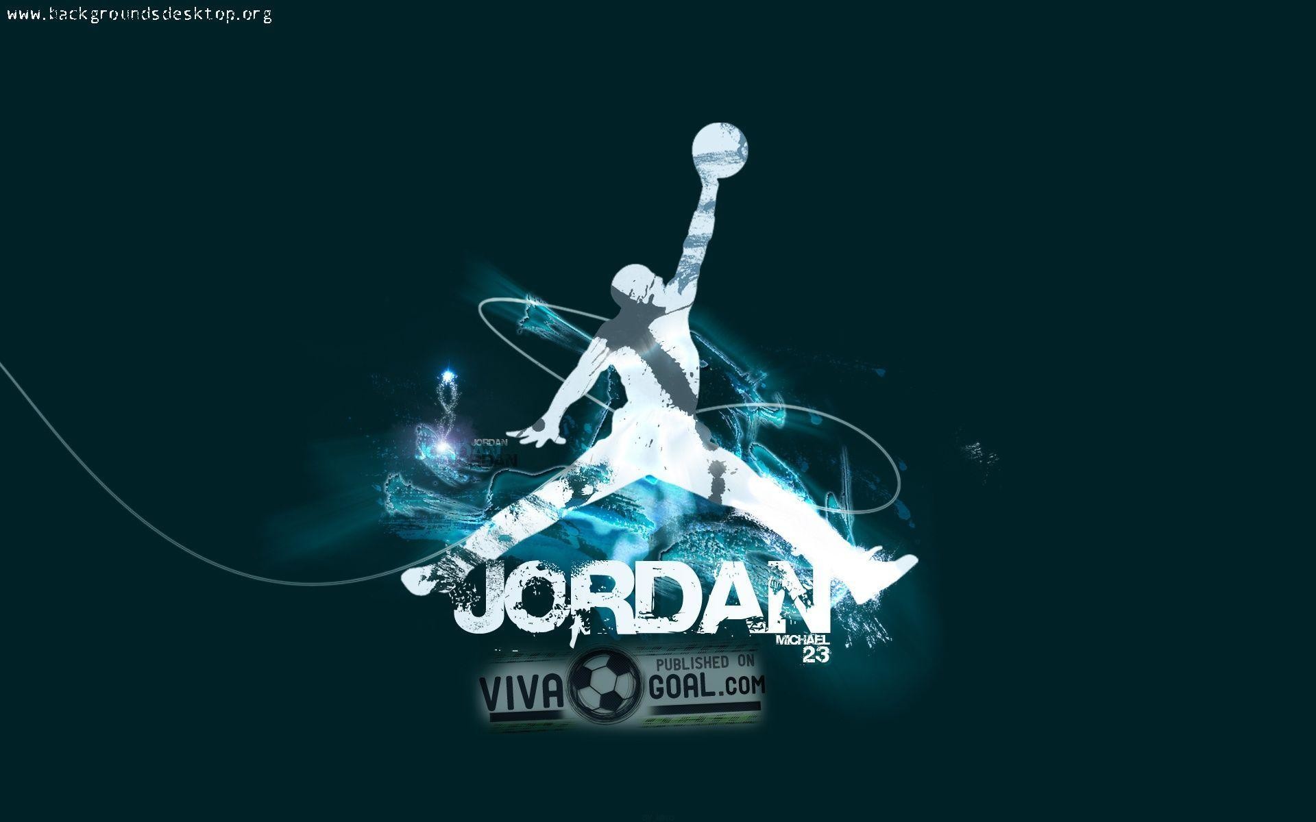 Jumpman logo, Air Jordan, Michael Jordan, Glowing, Teal, 1920x1200, desktop background