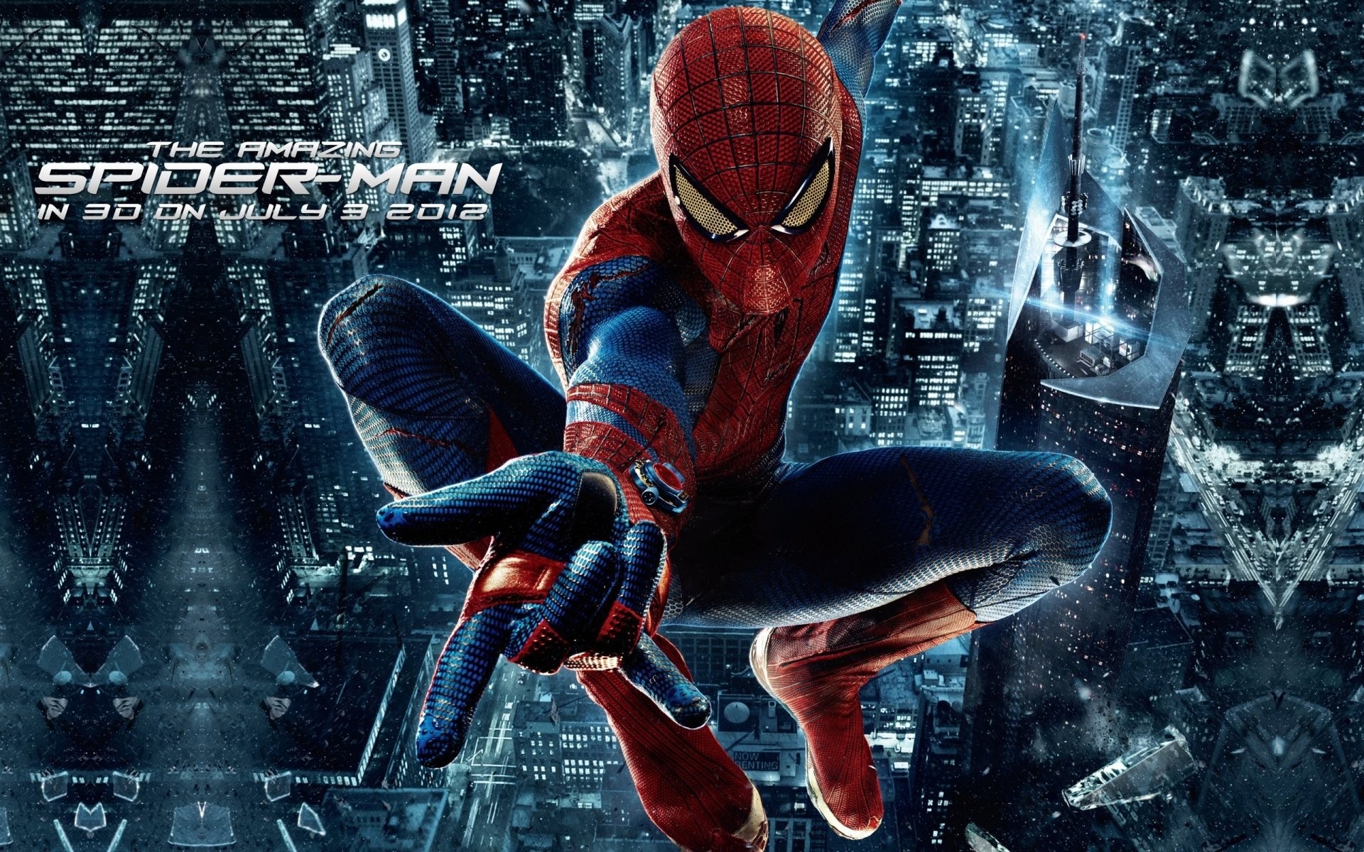 Spider-Man, The Amazing Spider-Man, Peter Parker, Andrew Garfield, Skyscrapers, Night, Full HD background