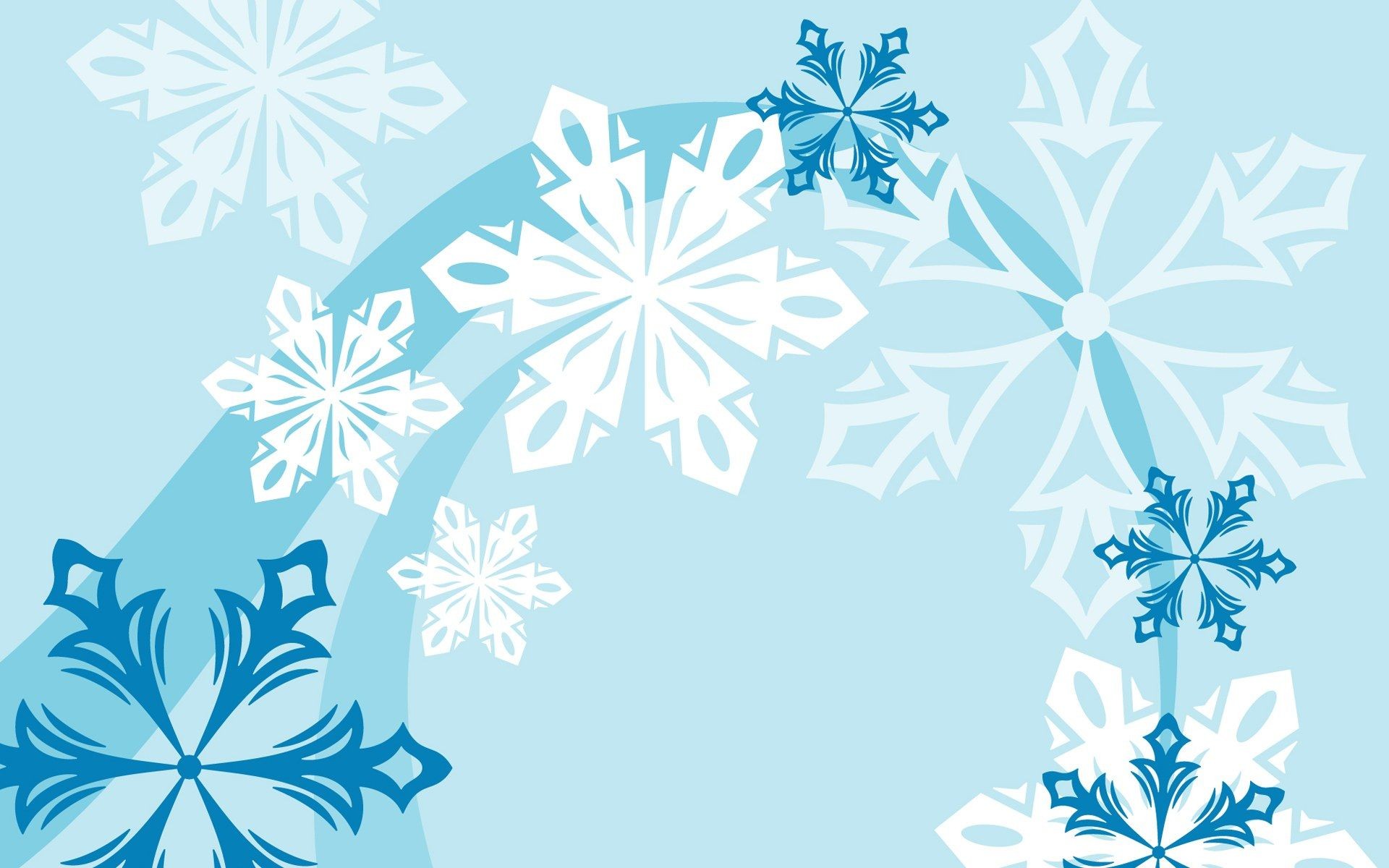 Snowflakes, Winter background, Graphic design, Vector art, Blue background, Widescreen Full HD wallpaper