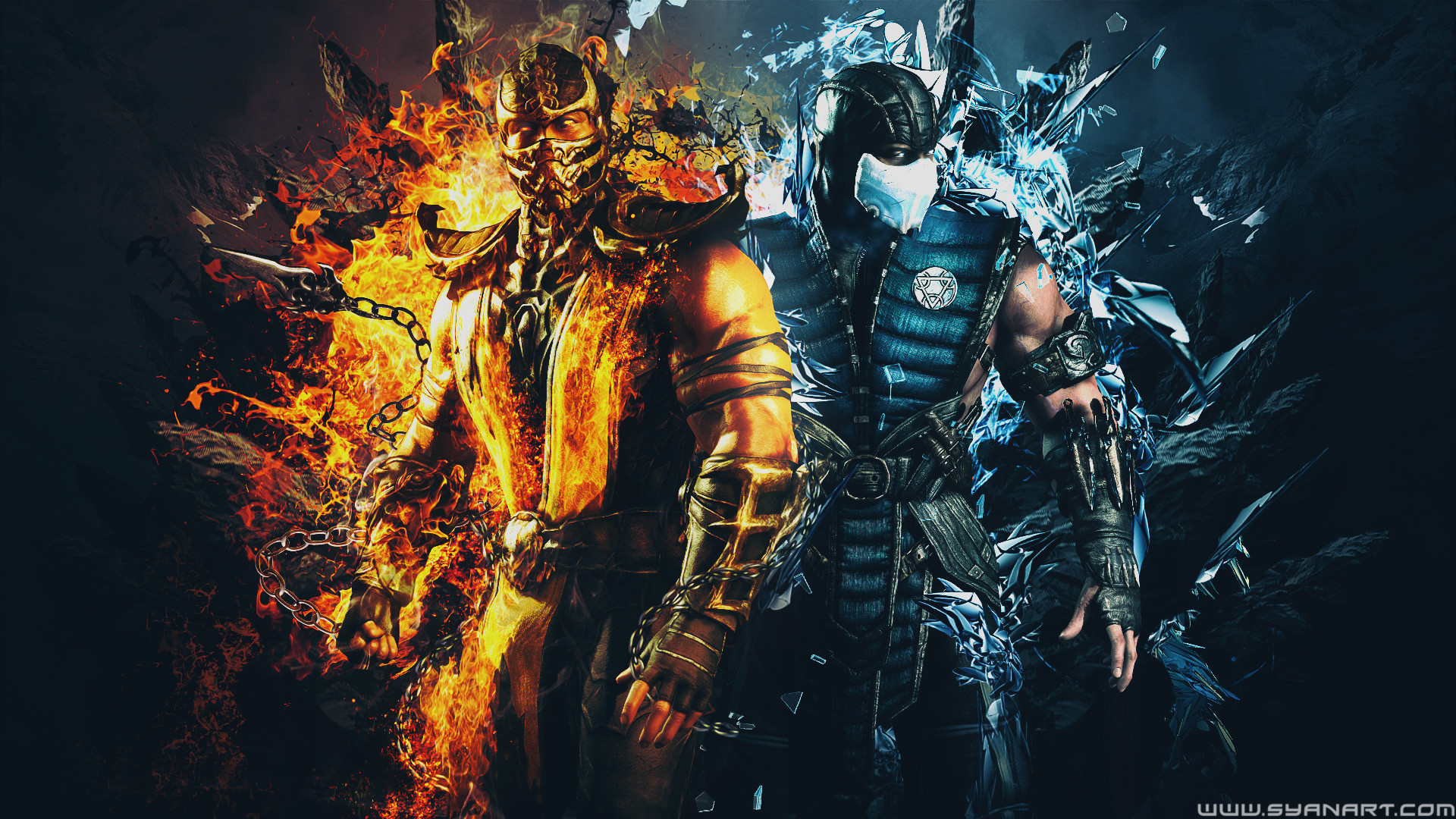 Mortal Kombat Scorpion vs Sub Zero Wallpaper.