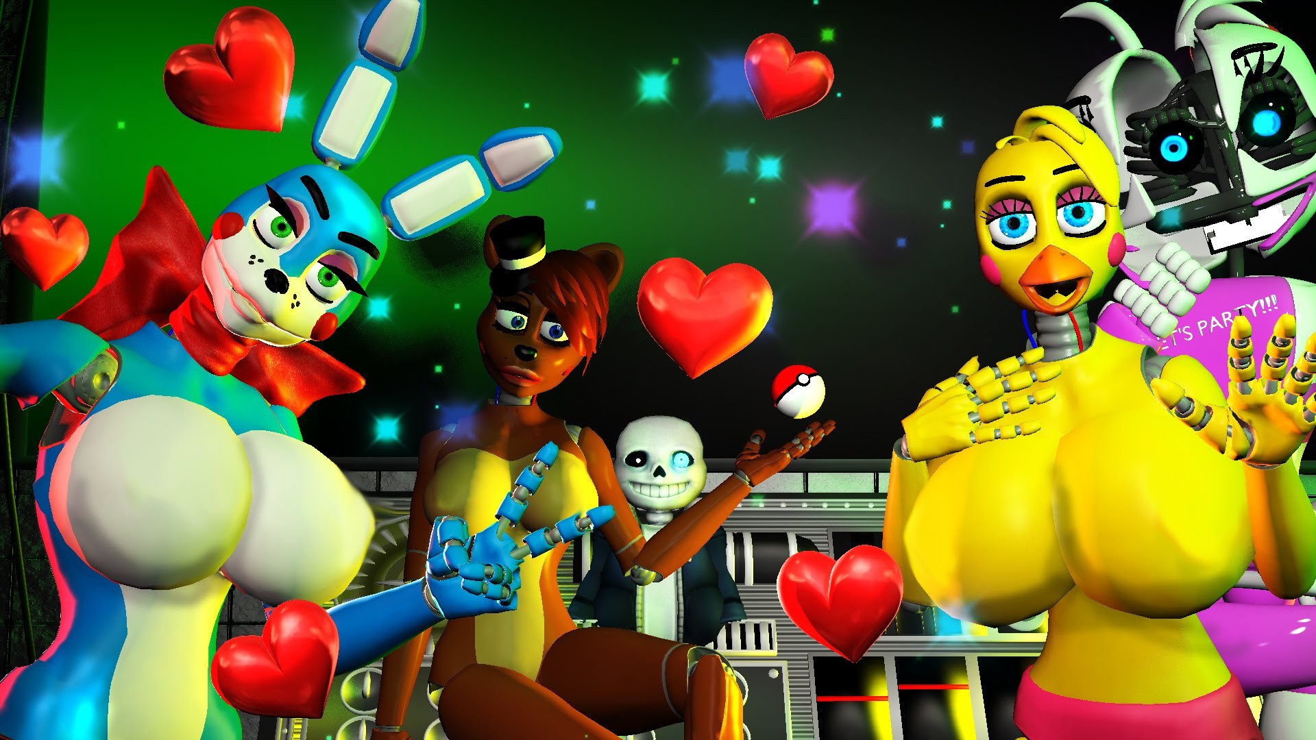 1920x1080 five nights at anime sister location jumplove compilation sfm.