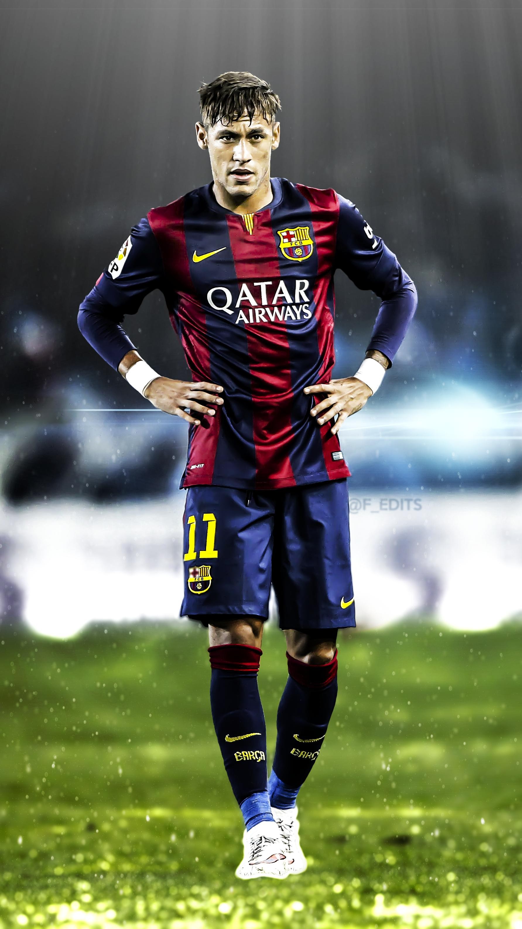 Neymar, FC Barcelona, Football, QHD+, mobile background