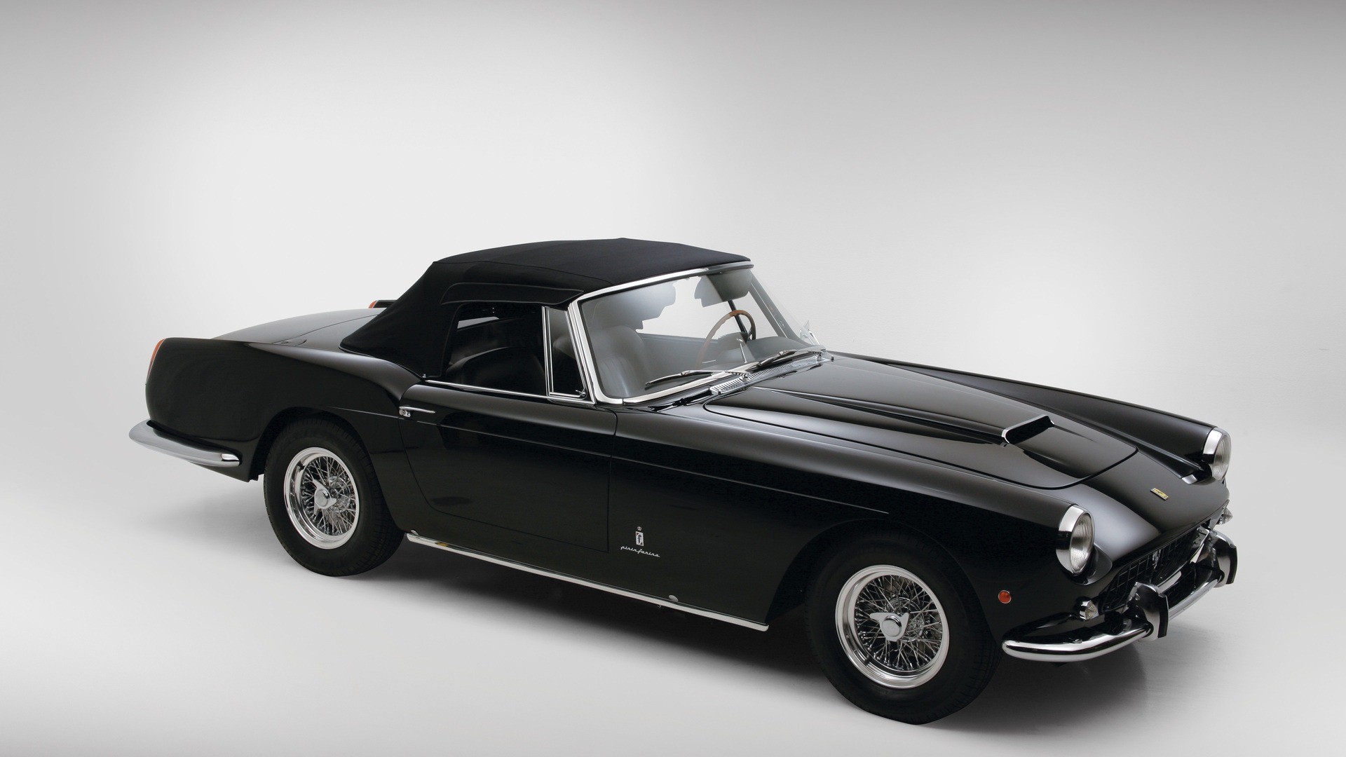 Maserati 3500 GT Spyder, Vignale, Sports car, Studio shot, Black car, Widescreen Full HD wallpaper