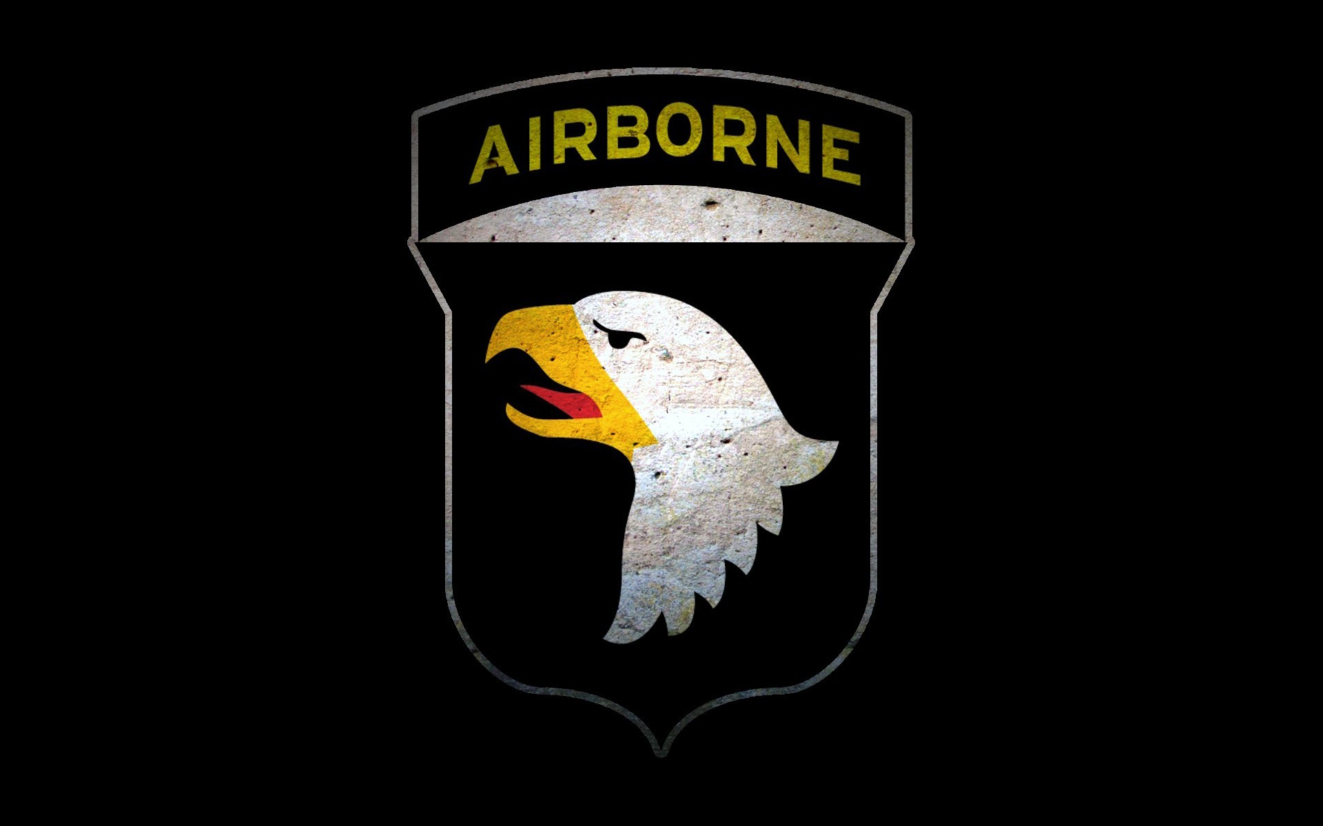 101st Airborne Division, Screaming Eagle, Patch, Black background, wallpaper for iPhone