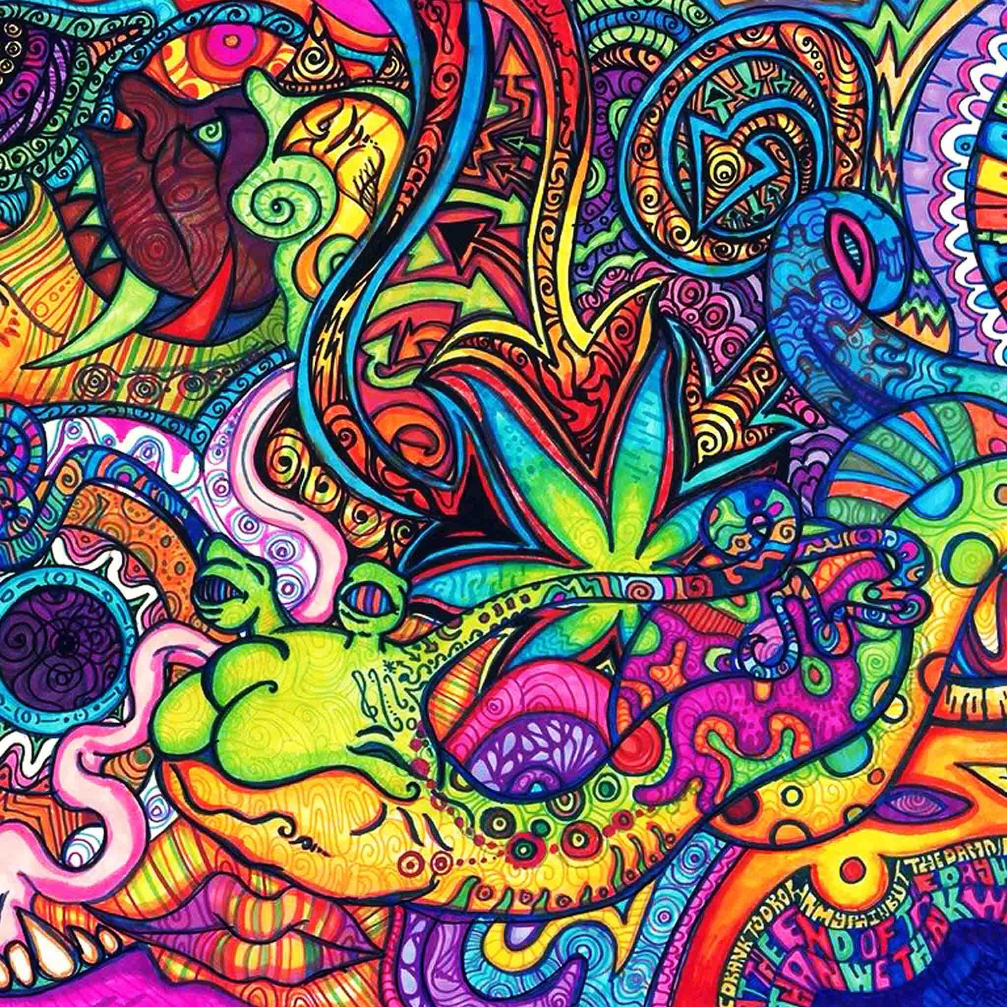Trippy Marijuana Background ·① WallpaperTag