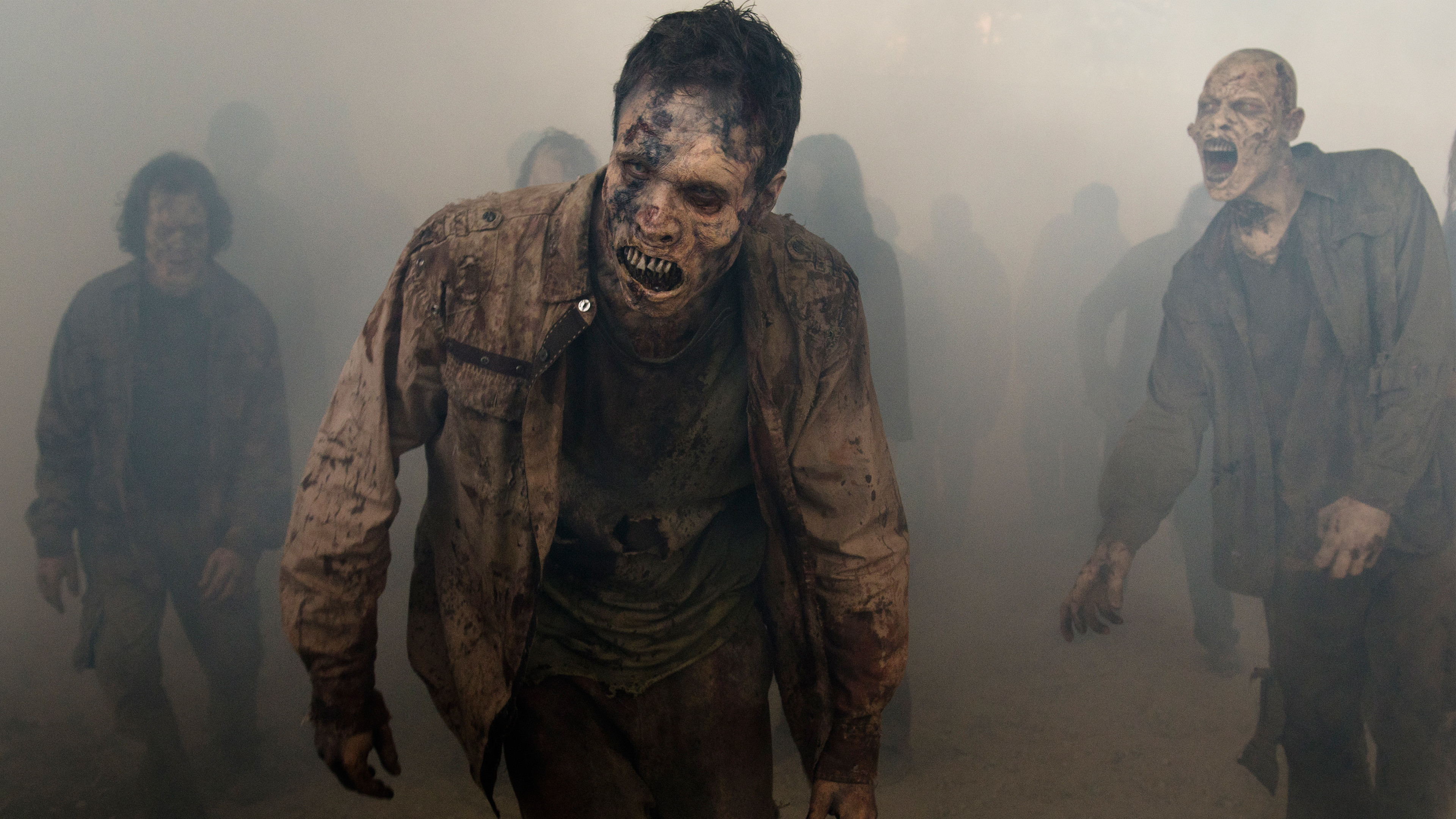 Walker, Zombie, The Walking Dead, Fog, Horror, 3840x2160, PC wallpaper