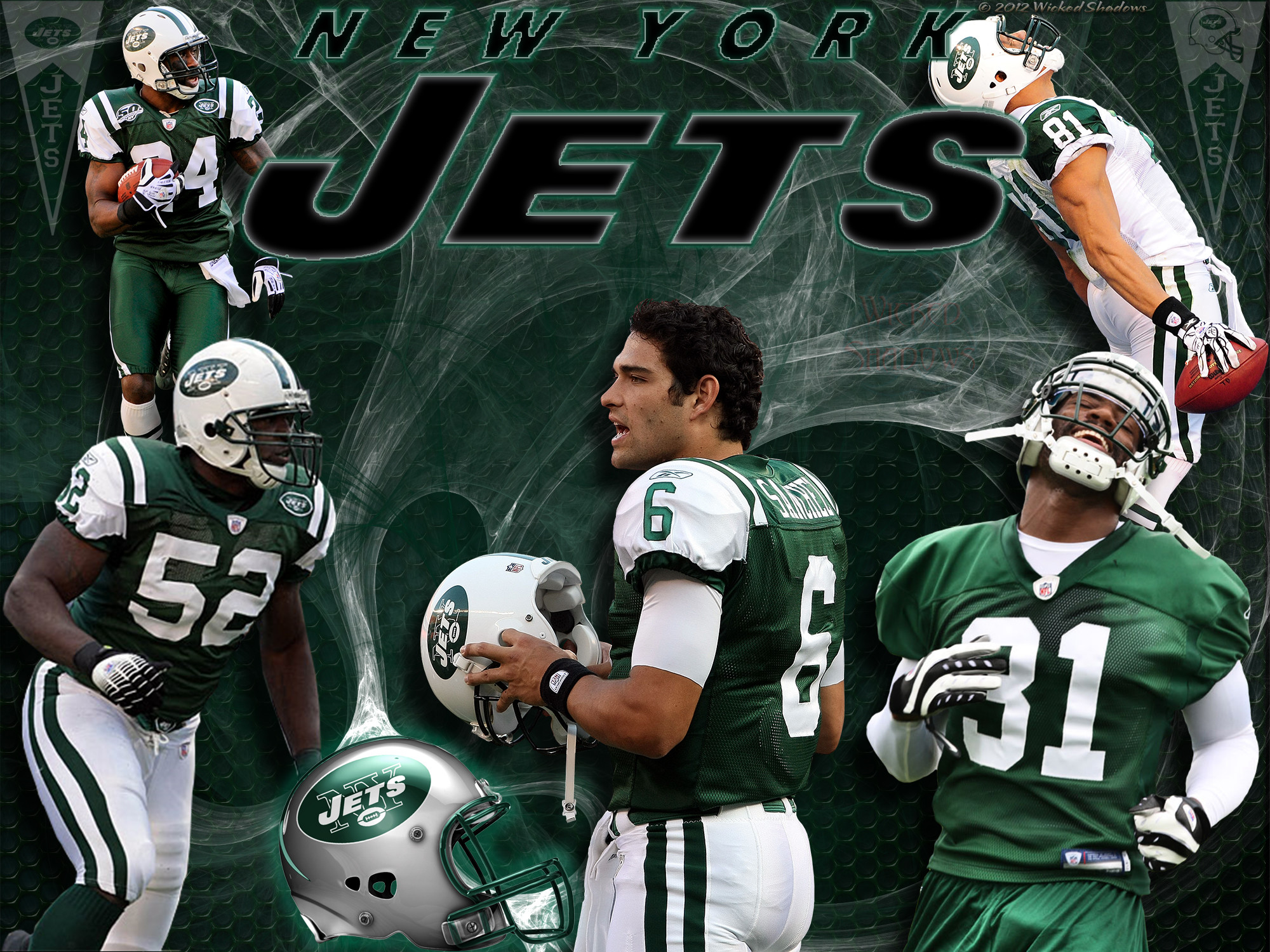 New York Jets, Mark Sanchez, Players, Collage, Full HD, iPad lock screen