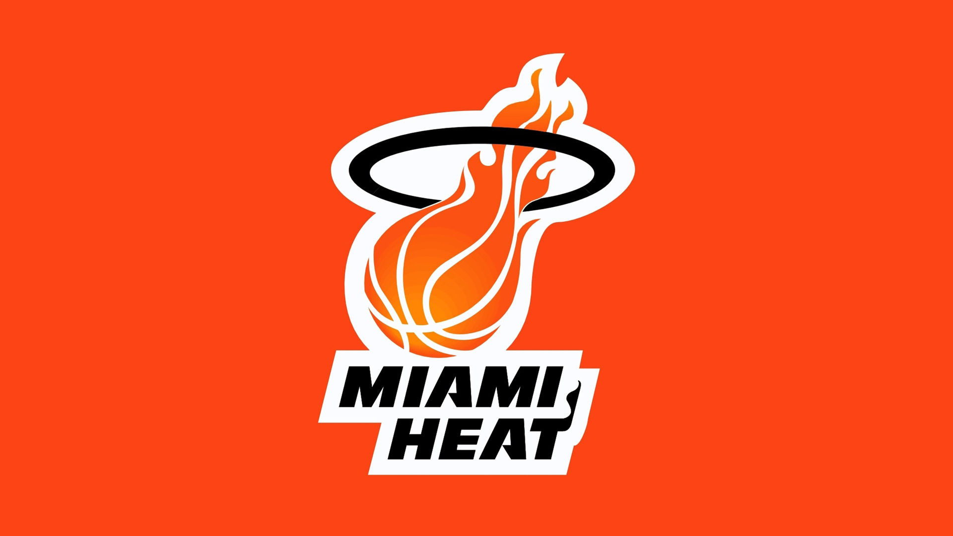 Miami Heat, NBA, Sports logo, Orange background, Full HD, Windows 11 wallpaper