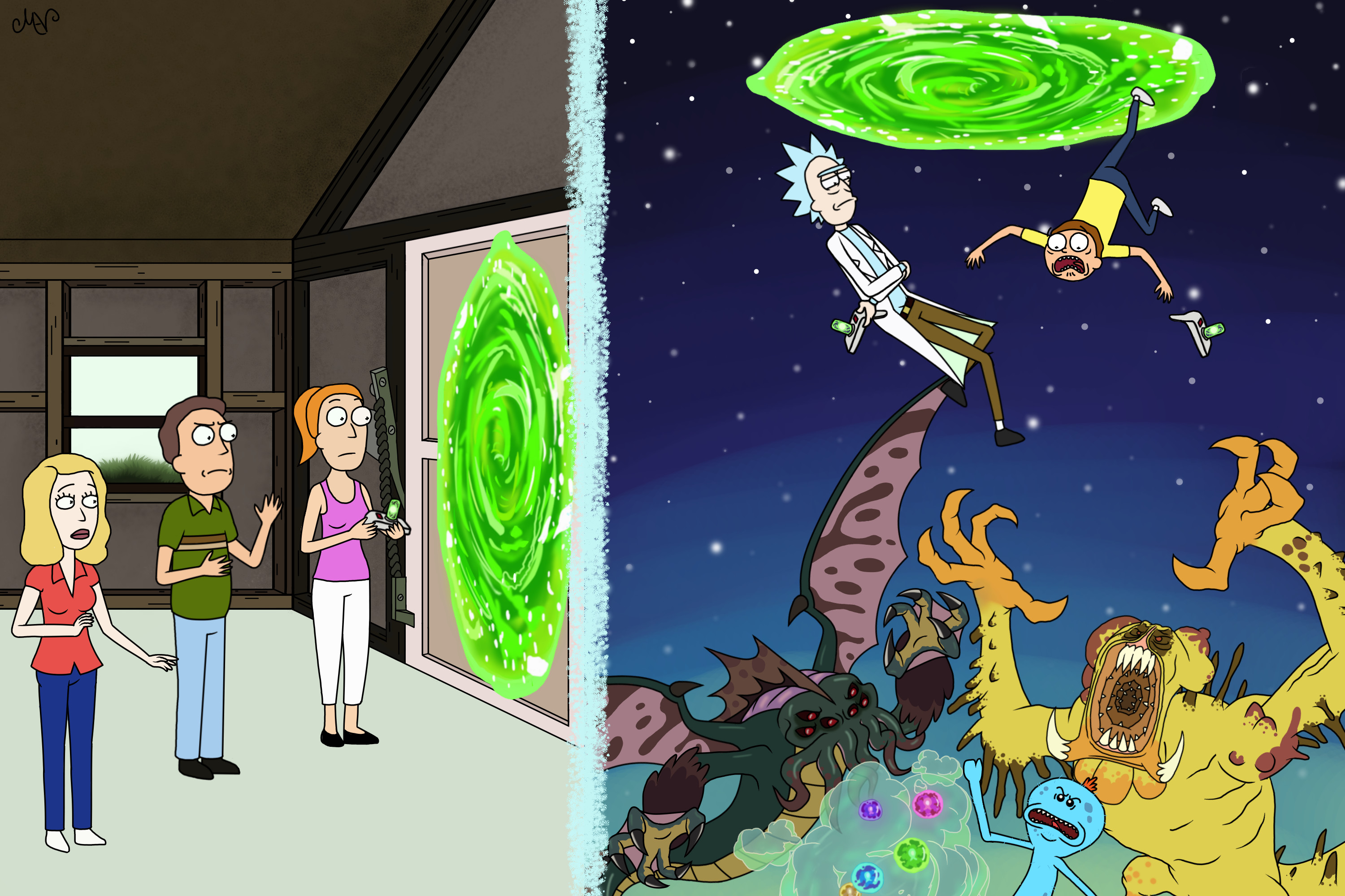 3000x2000 Rick and Morty - Cell Phone Wallpaper by MikeAGar85 on Newgrounds...