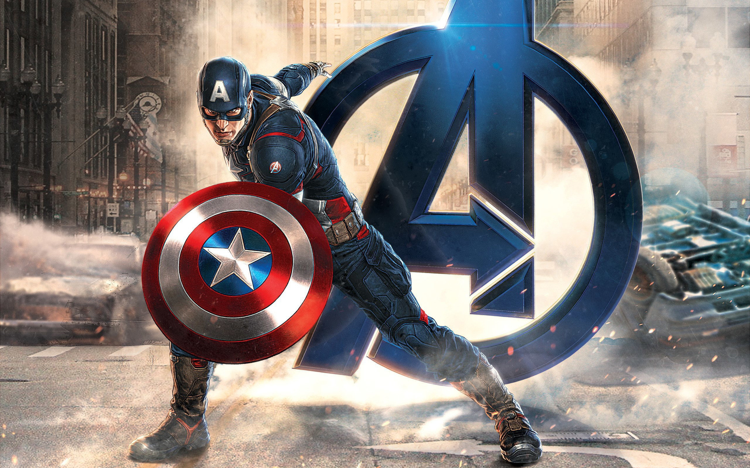 Captain America, Avengers logo, Marvel, Avengers: Age of Ultron, MacBook Air wallpaper