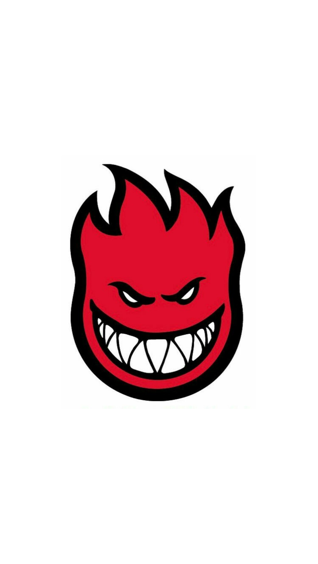 Spitfire Wheels, Bighead logo, Flame face, White background, iPhone home screen