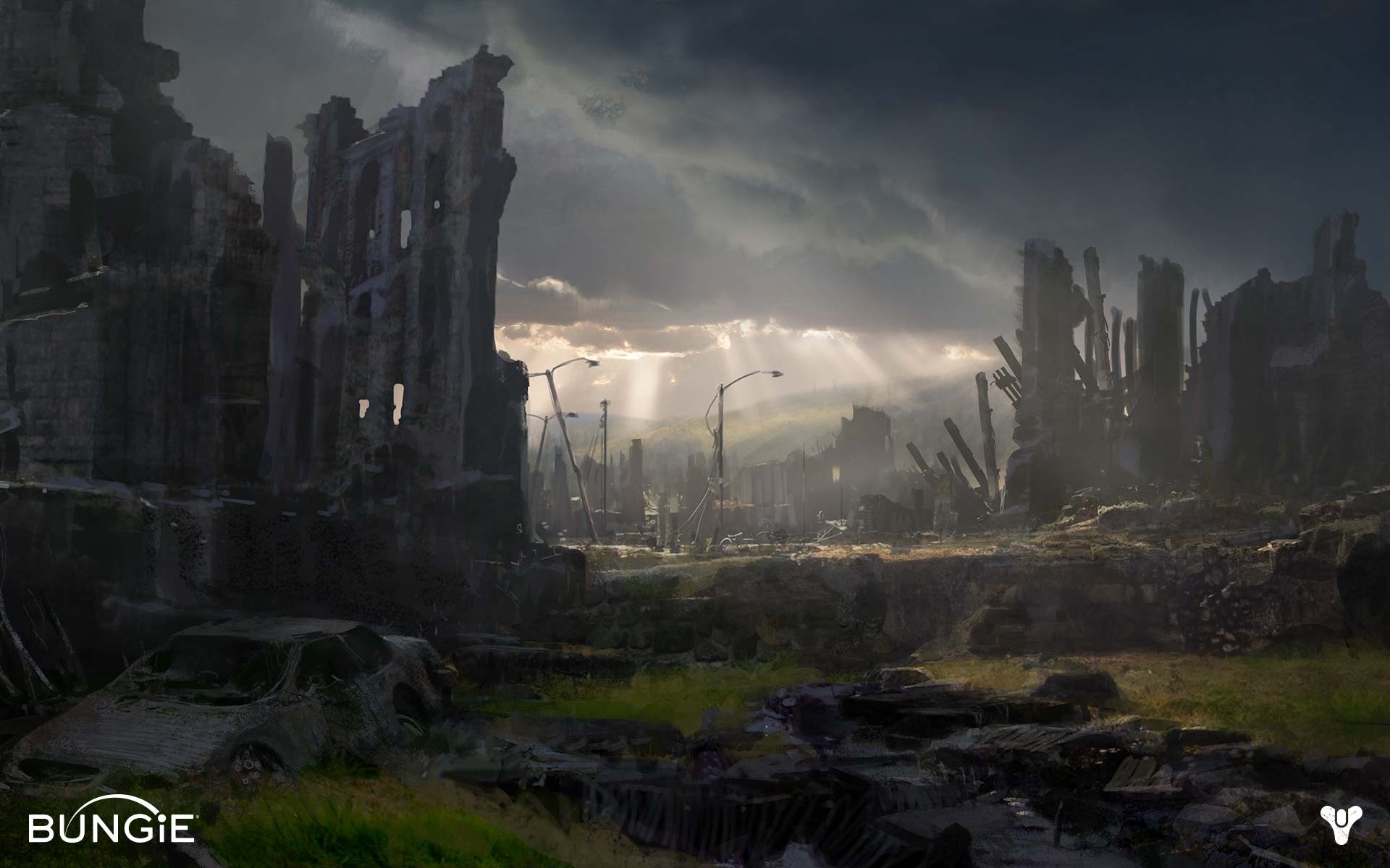 Мир после разрушения 122. Destiny 2 Concept Art развалины. Destiny 2 развалины концепт арт. Инопланетные руины Destiny. Разрушенный город.