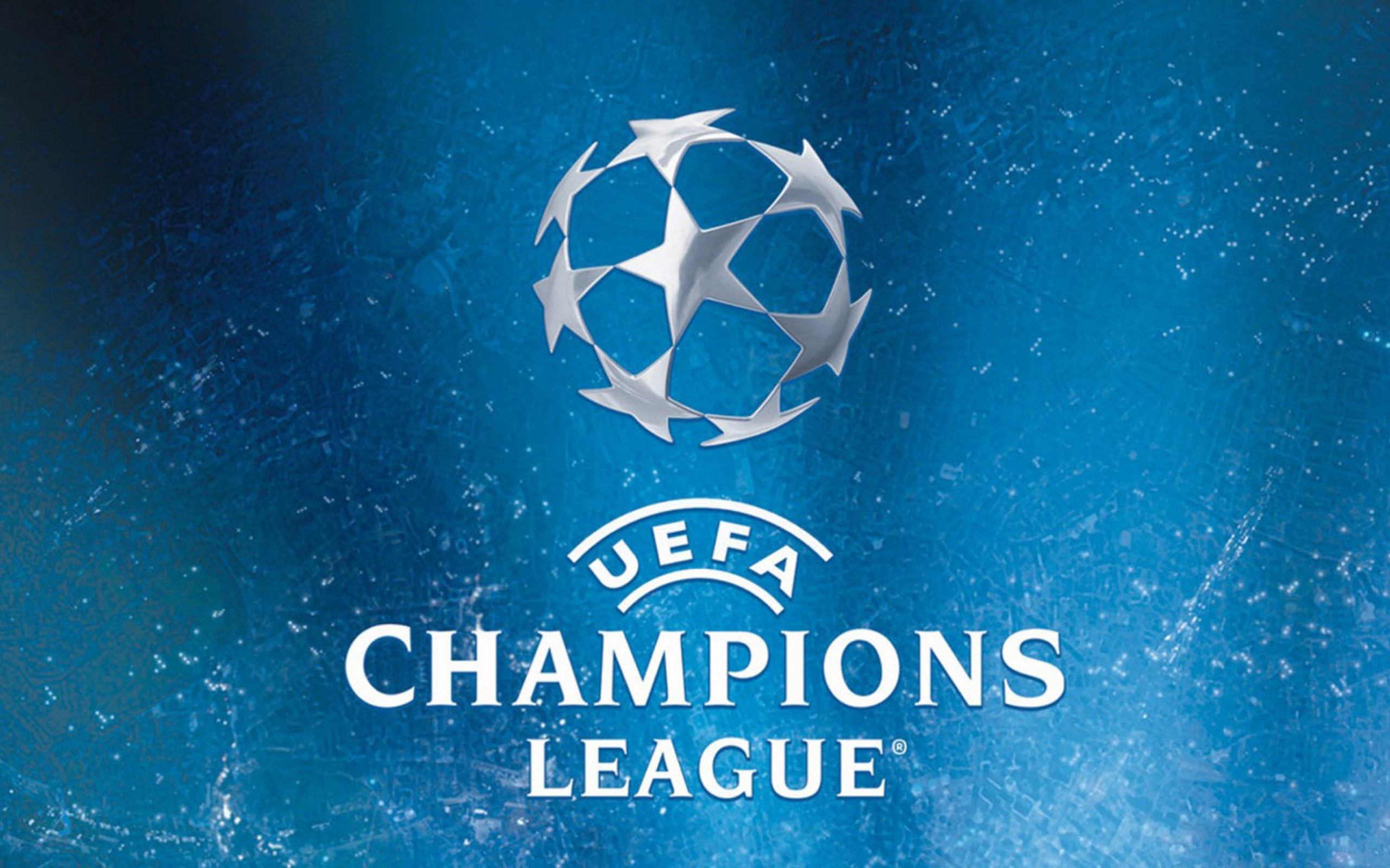 UEFA Champions League, Starball logo, UEFA, Text logo, Ice texture, MacBook Air wallpaper