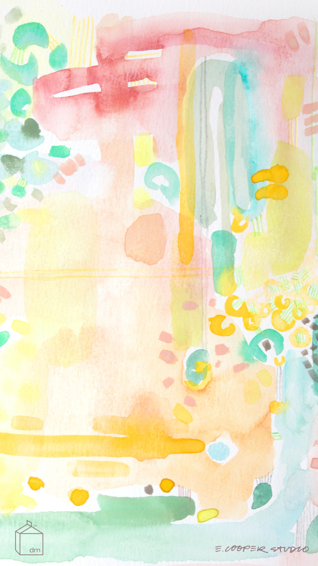 Watercolor, Abstract, Pastel colors, Spring palette, Brush strokes, desktop wallpaper