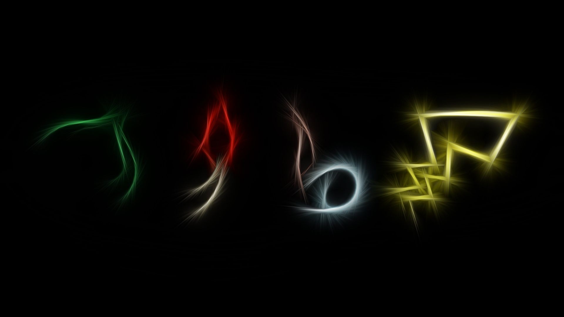Pokémon starters, Pikachu, Charmander, Squirtle, Bulbasaur, Light painting, Full HD laptop wallpaper