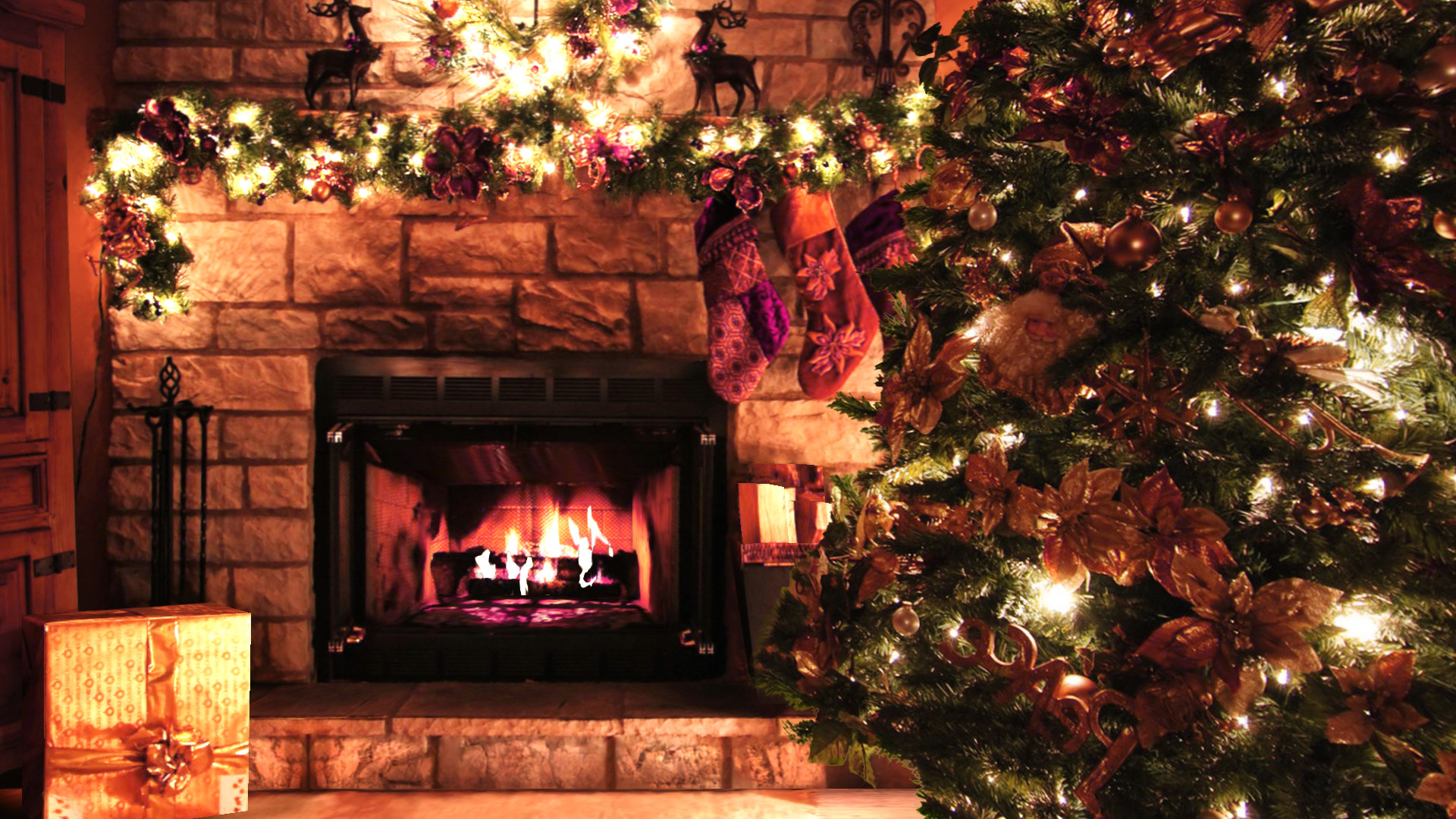 Christmas Fireplace Wallpaper ·① WallpaperTag