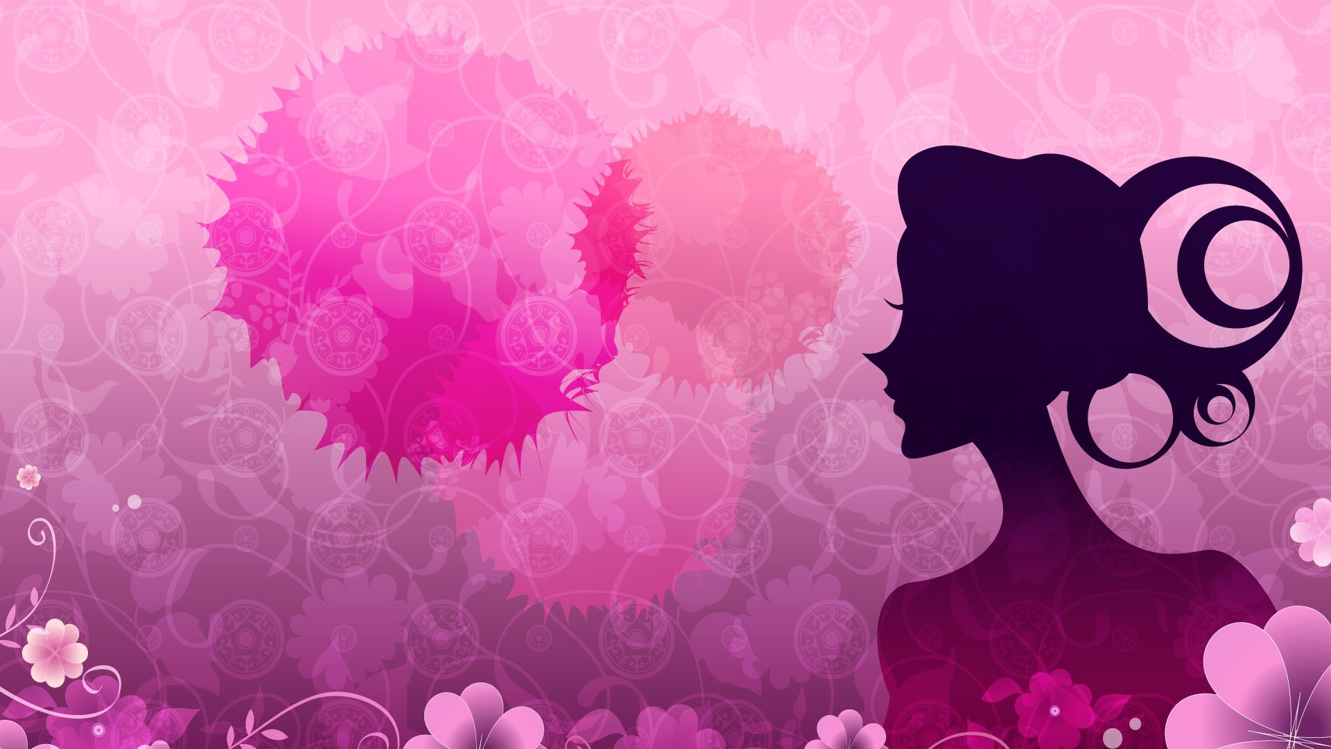 Girly Pink Flower Desktop Wallpaper