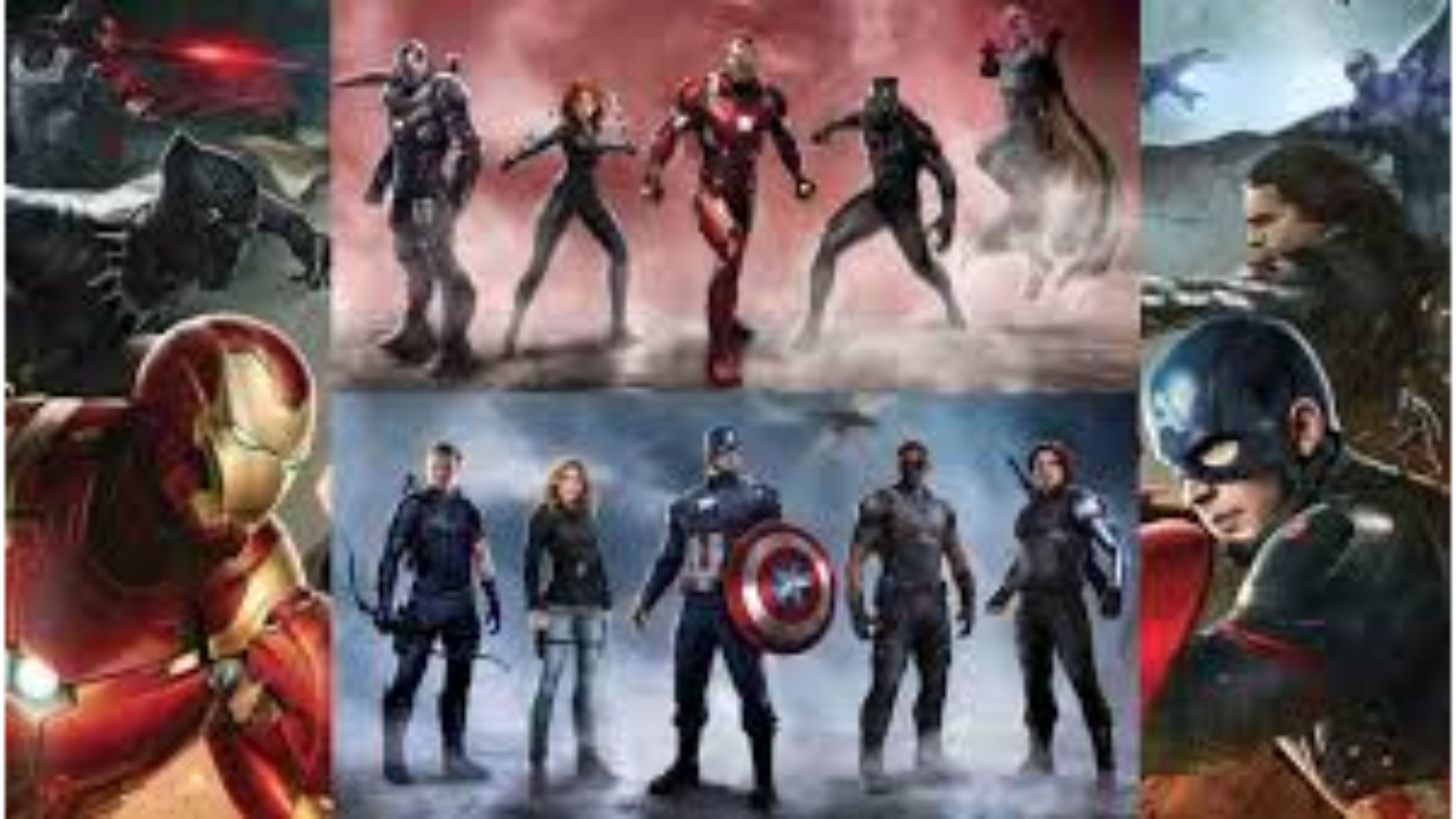 Captain America: Civil War, Captain America, Iron Man, Black Panther, MCU, Collage, 4K UHD