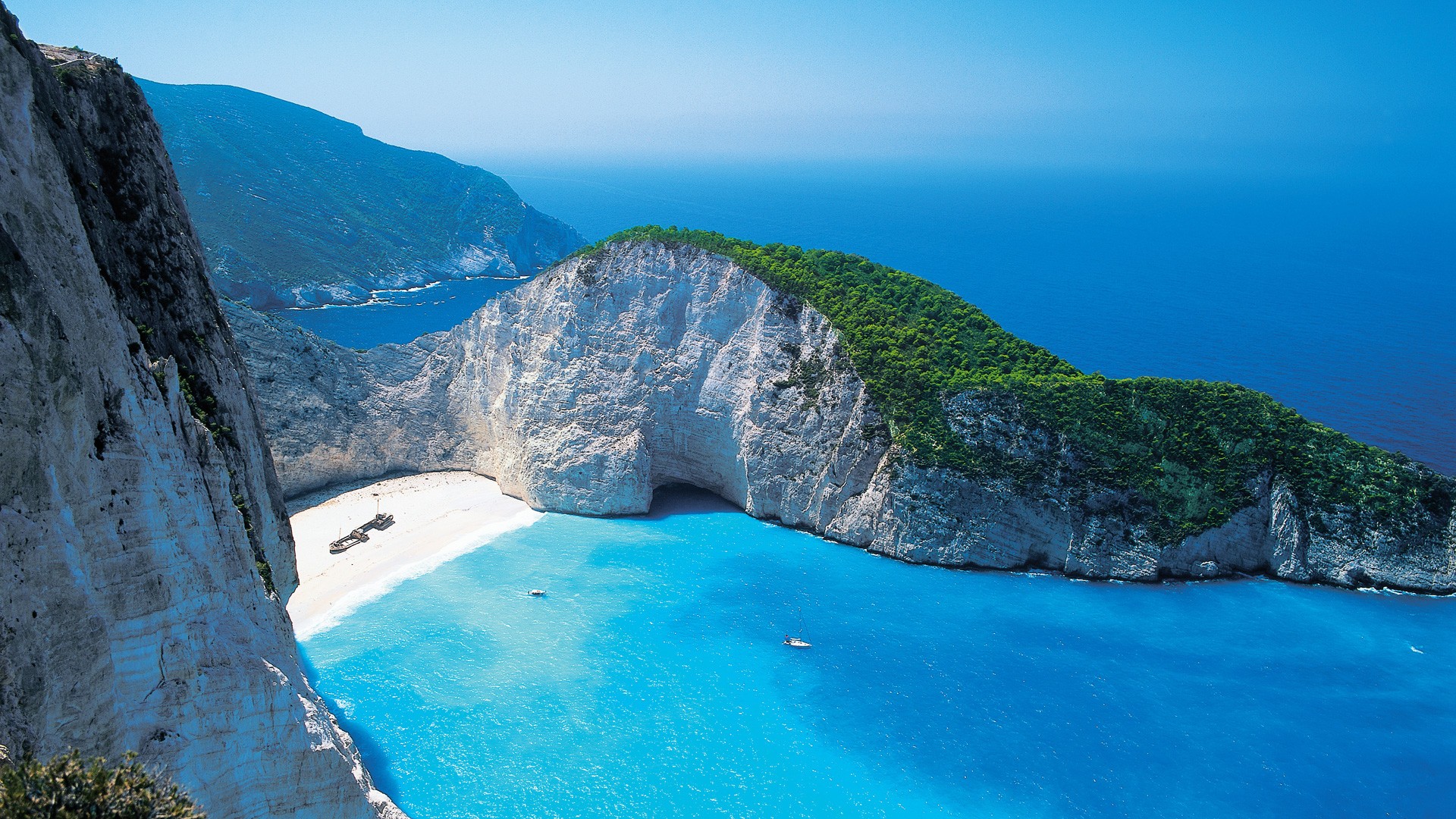Navagio Beach, Shipwreck Beach, Zakynthos, Ionian Islands, Greece, Cove, Turquoise water, desktop background