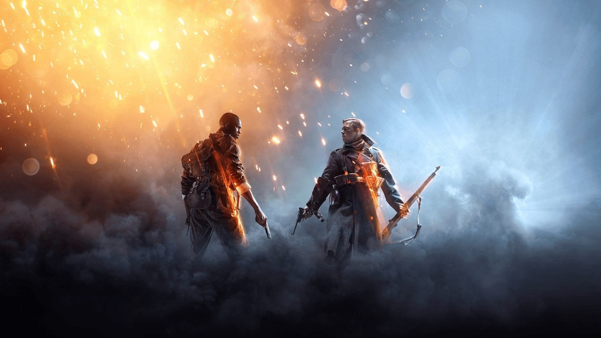 Battlefield 1, World War I, Soldiers, Smoke, Sparks, Video game, 1920x1080 PC wallpaper