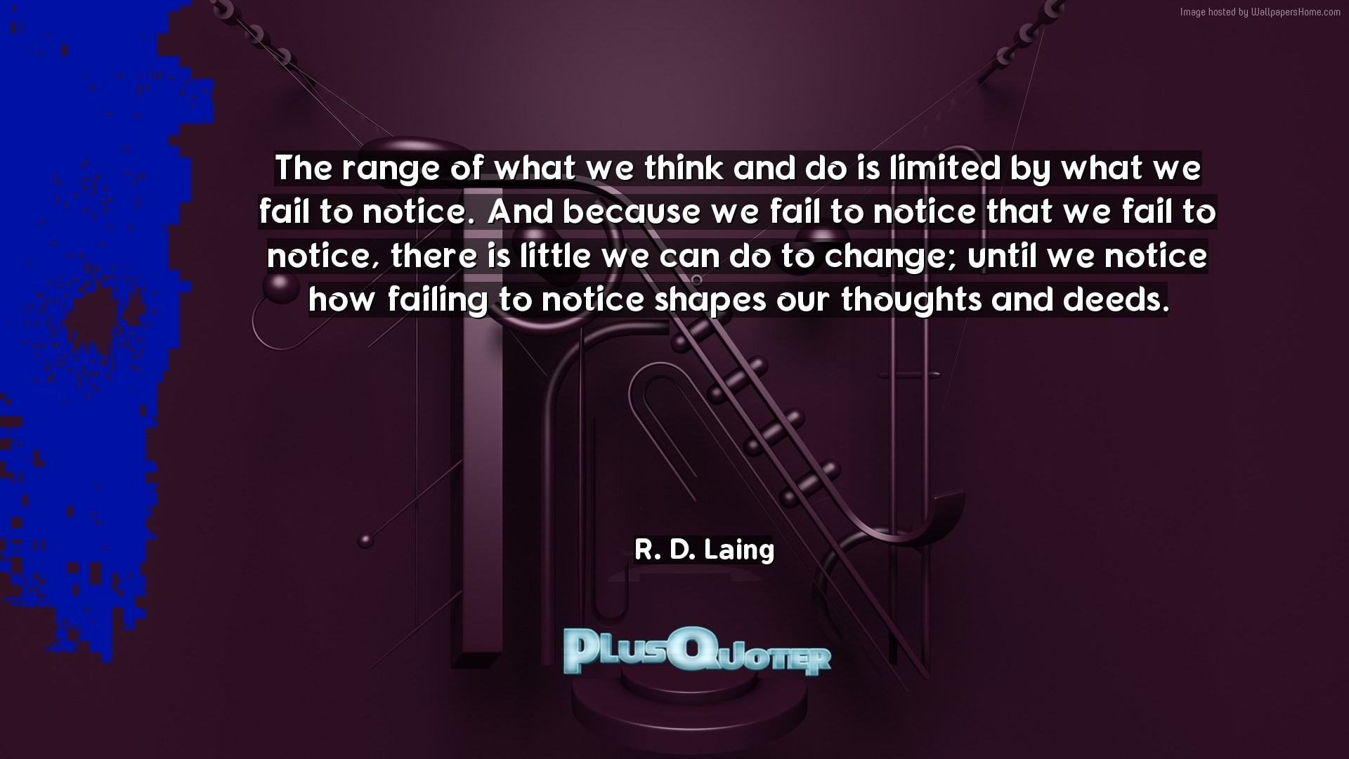 R. D. Laing, Quote, Fail to notice, Purple, 1920x1080, PC wallpaper