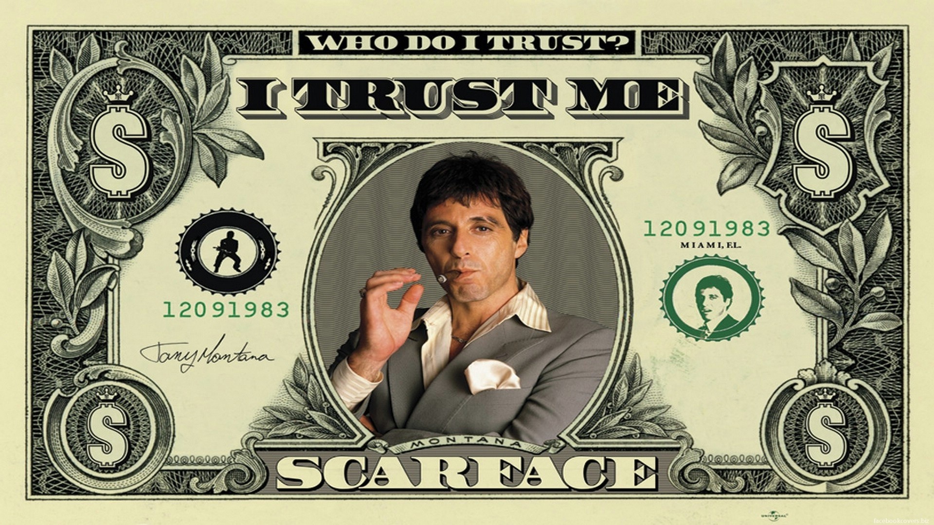Dollars out on top on god. Тони Монтана доллар. Scarface Dollar. Купюра доллара для фотошопа. Тони Монтана на купюре.