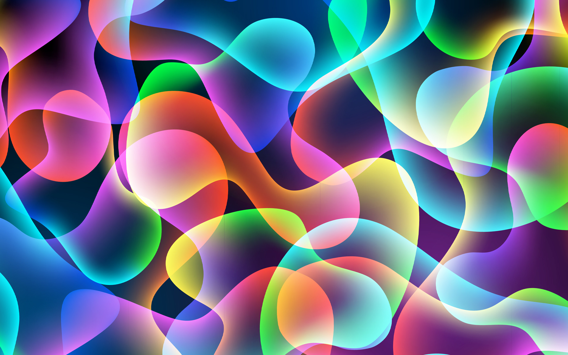 Abstract waves, Neon colors, Fluid shapes, Rainbow, 1920x1200, PC wallpaper
