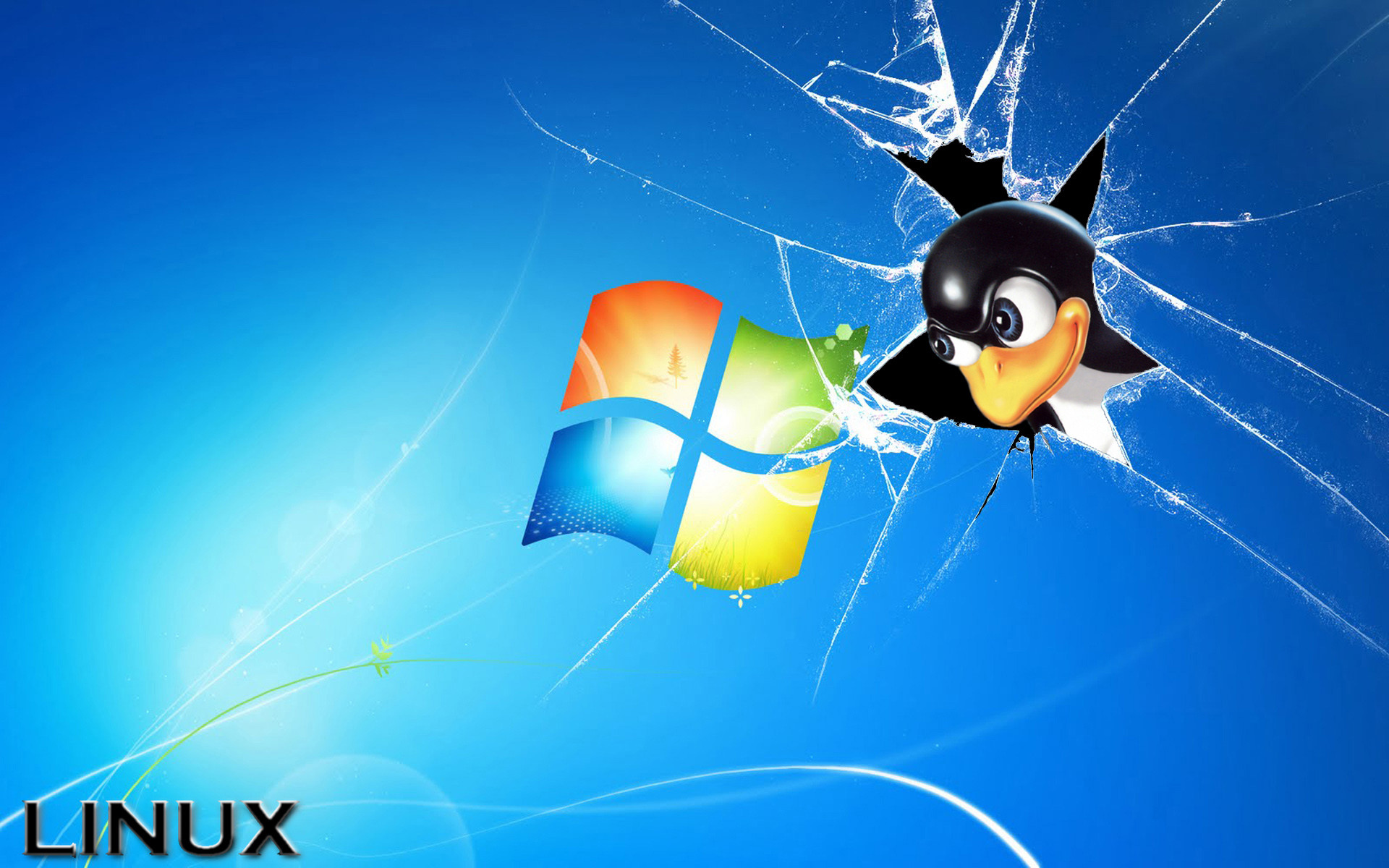 Wallpaper Linux vs Windows ·①