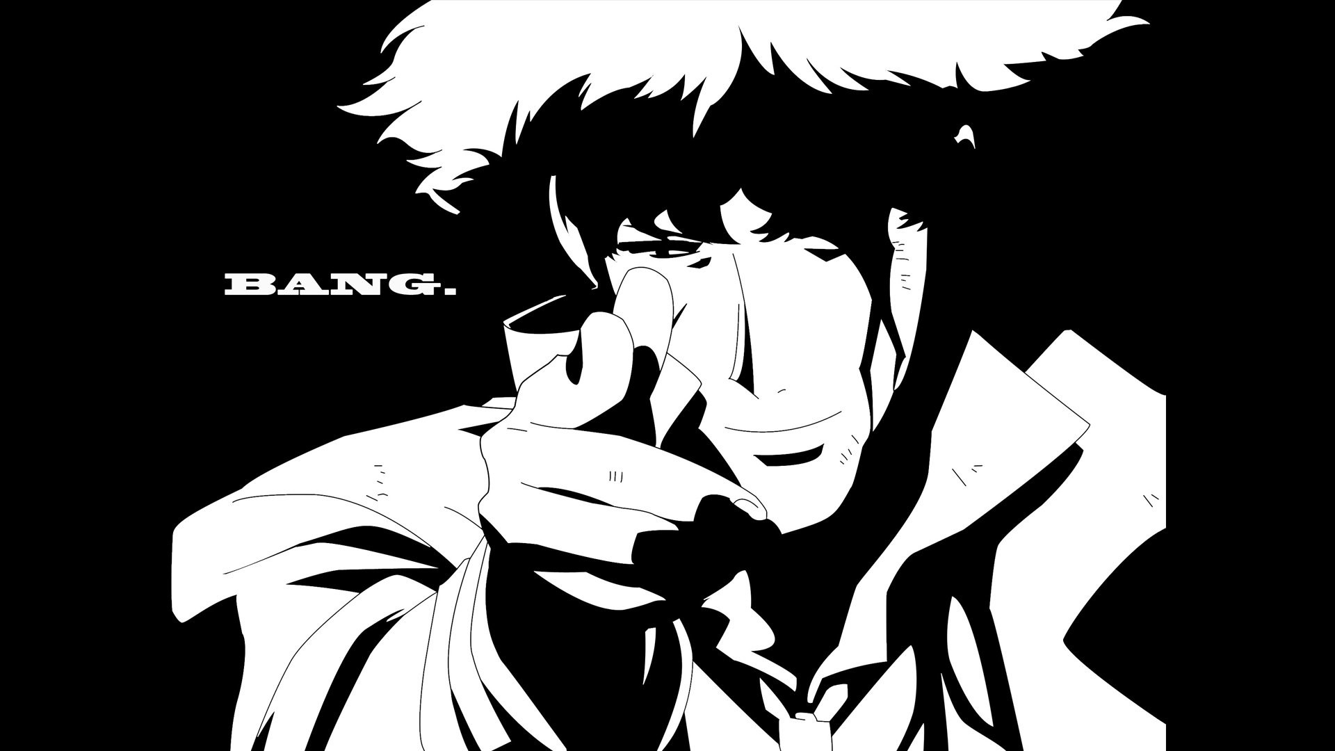 spike cowboy bebop black and white