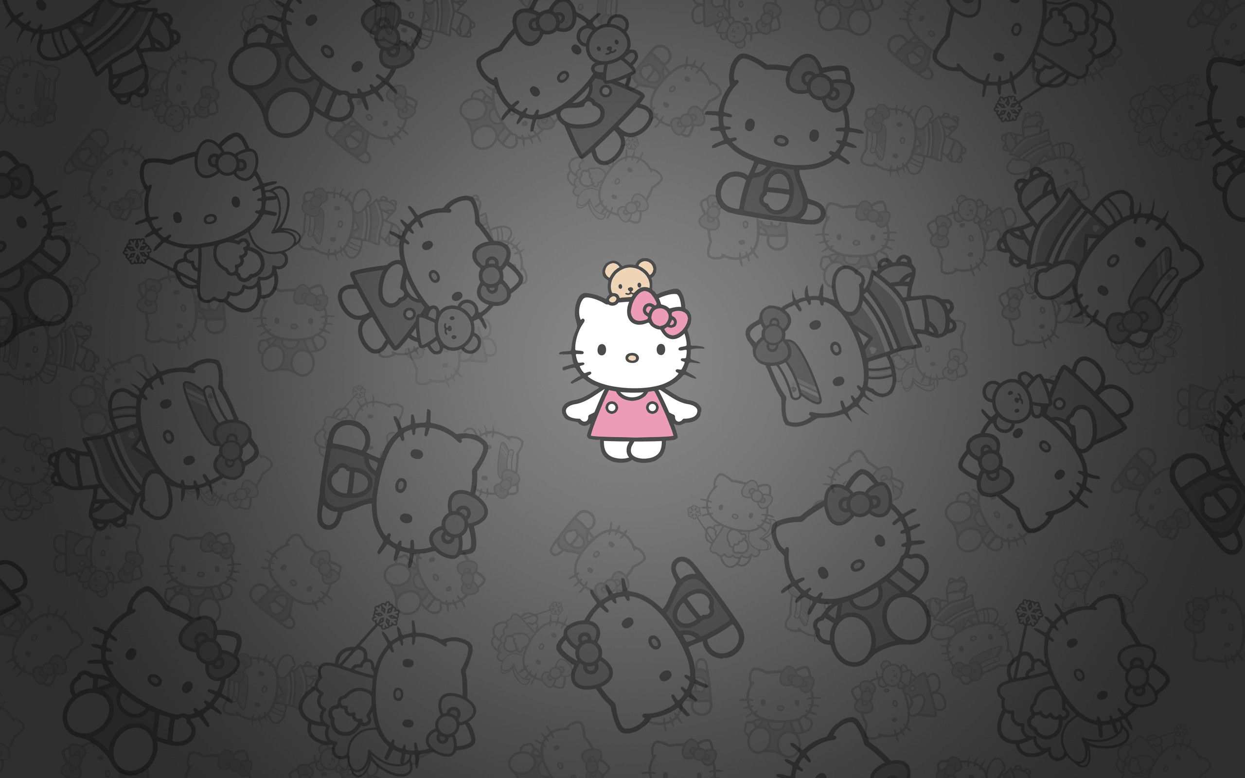 Black Hello Kitty Background WallpaperTag
