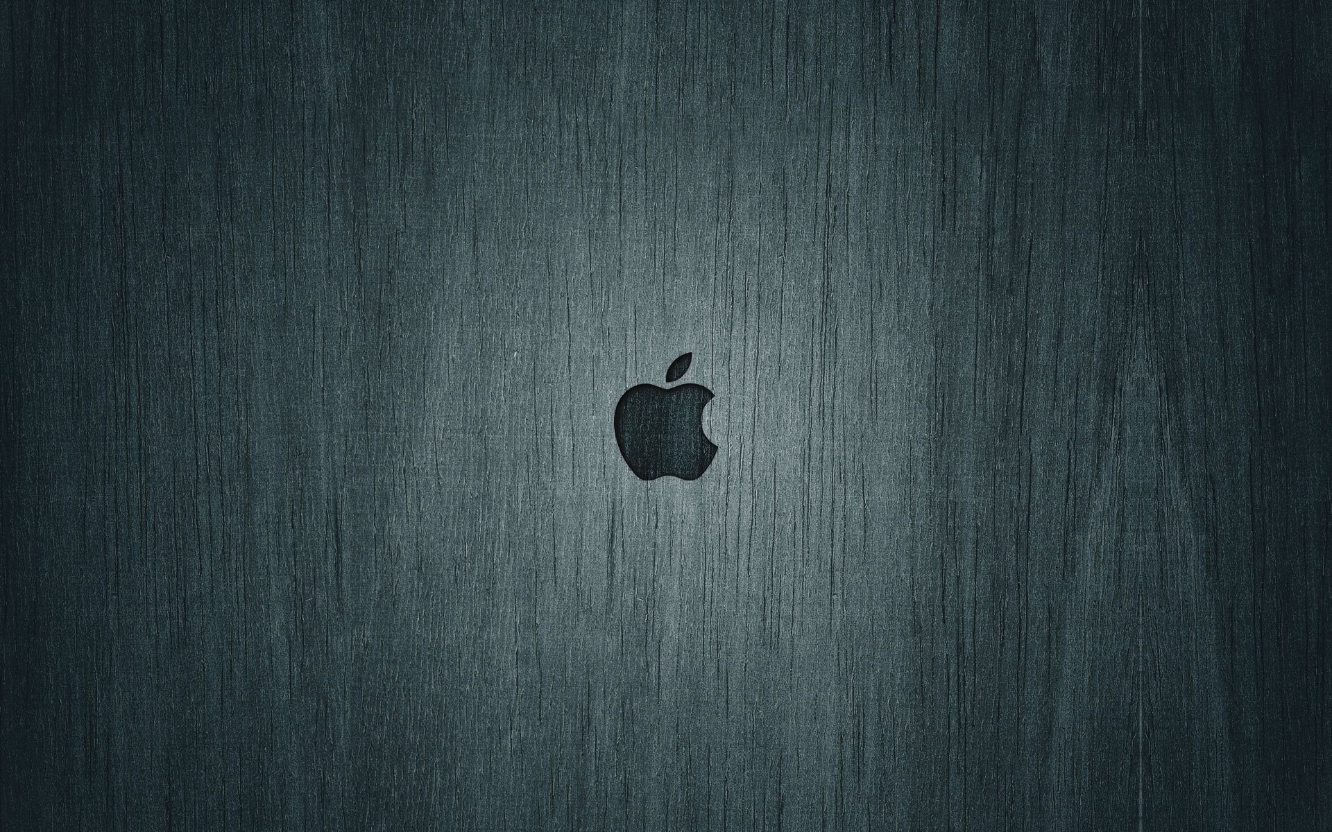 Apple logo, Apple Inc., Brushed metal, Metallic texture, Dark blue, Minimalism, computer wallpaper