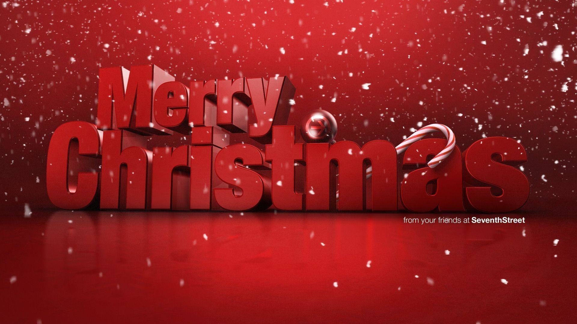 Merry Christmas, 3D text, Red, Christmas, Full HD, computer wallpaper