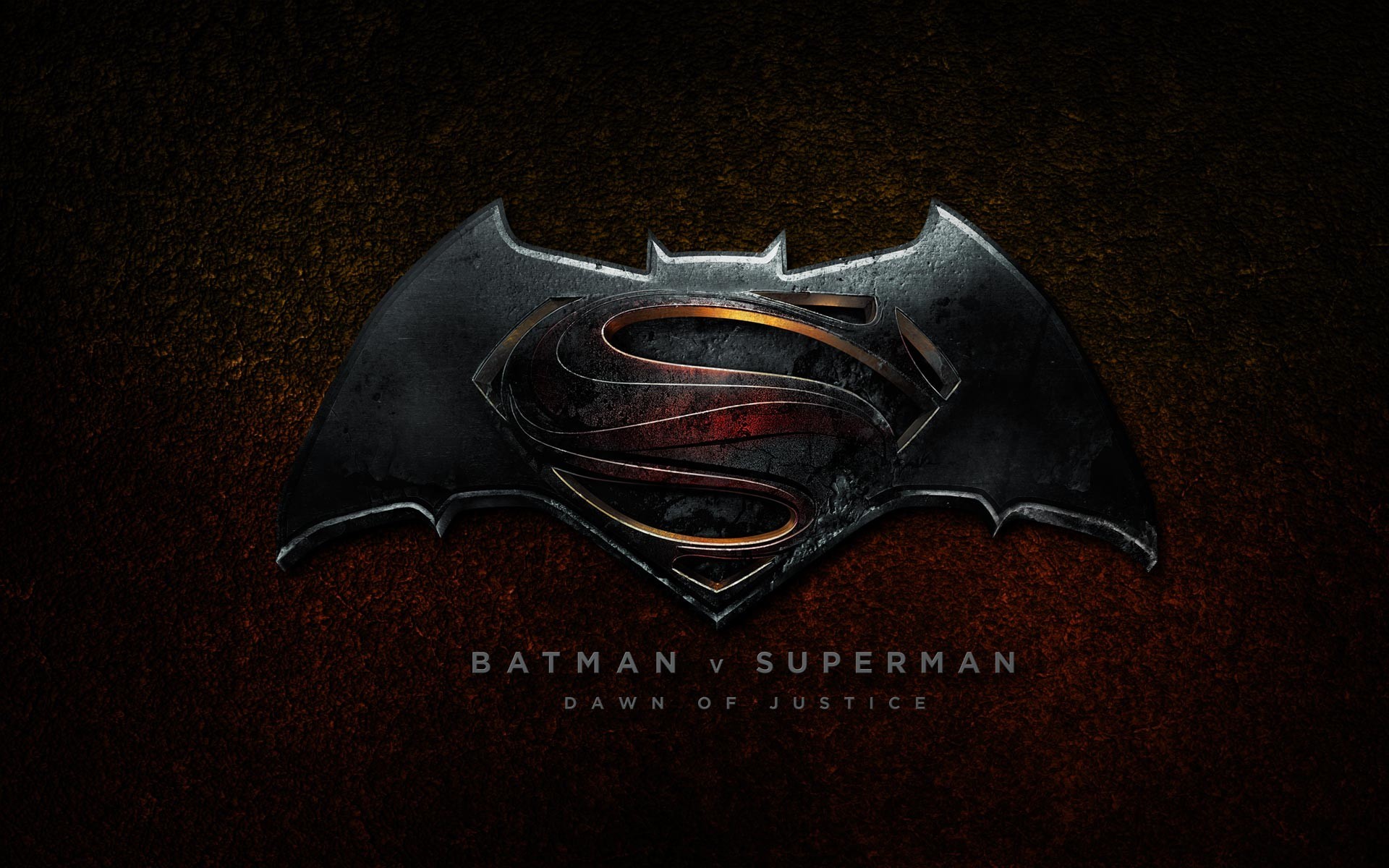 Batman v Superman logo, Batman v Superman: Dawn of Justice, Rust texture, Windows 11 wallpaper