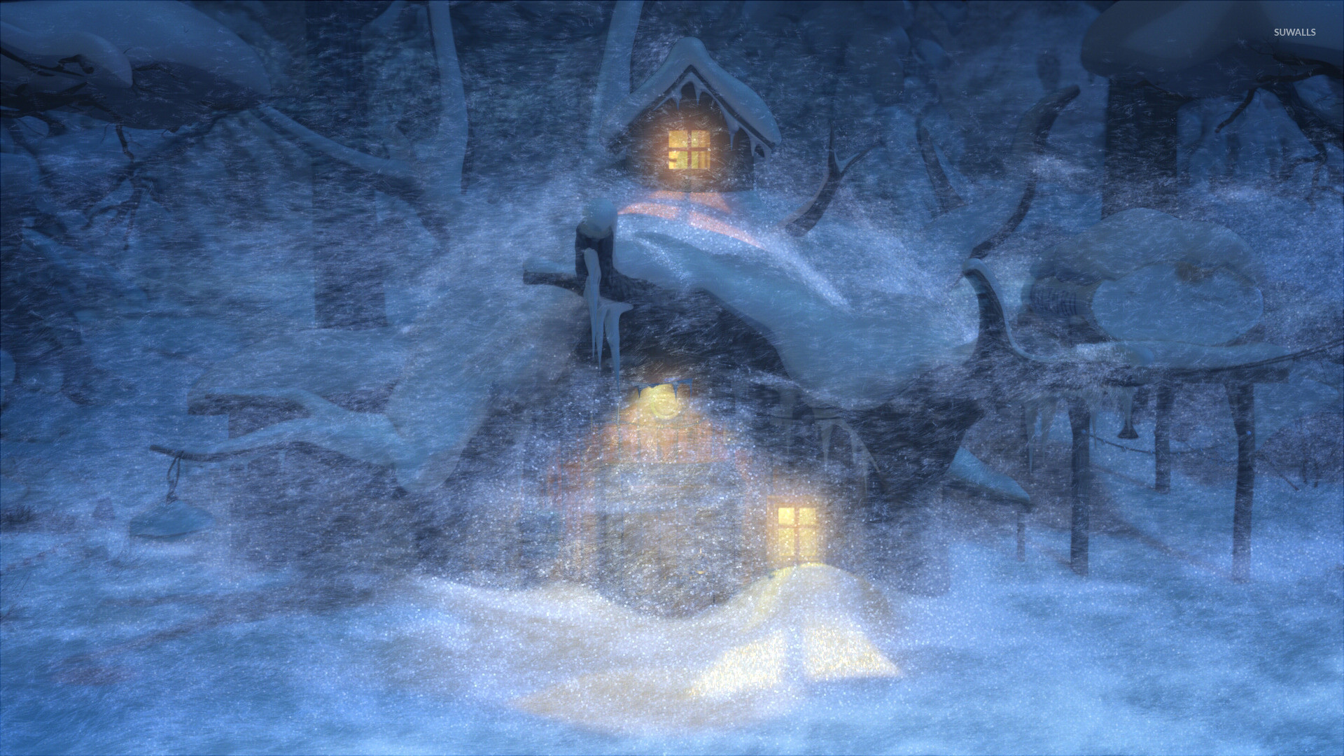 Впр после ночной вьюги. Зимняя буря. Сказочный домик в лесу зимой. Сказочной зимней ночи. Зимний вечер.