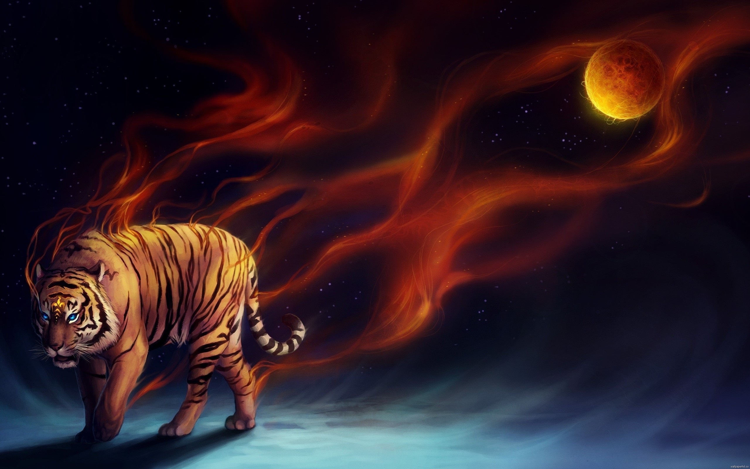 Abstract Tiger Wallpaper 3D Art