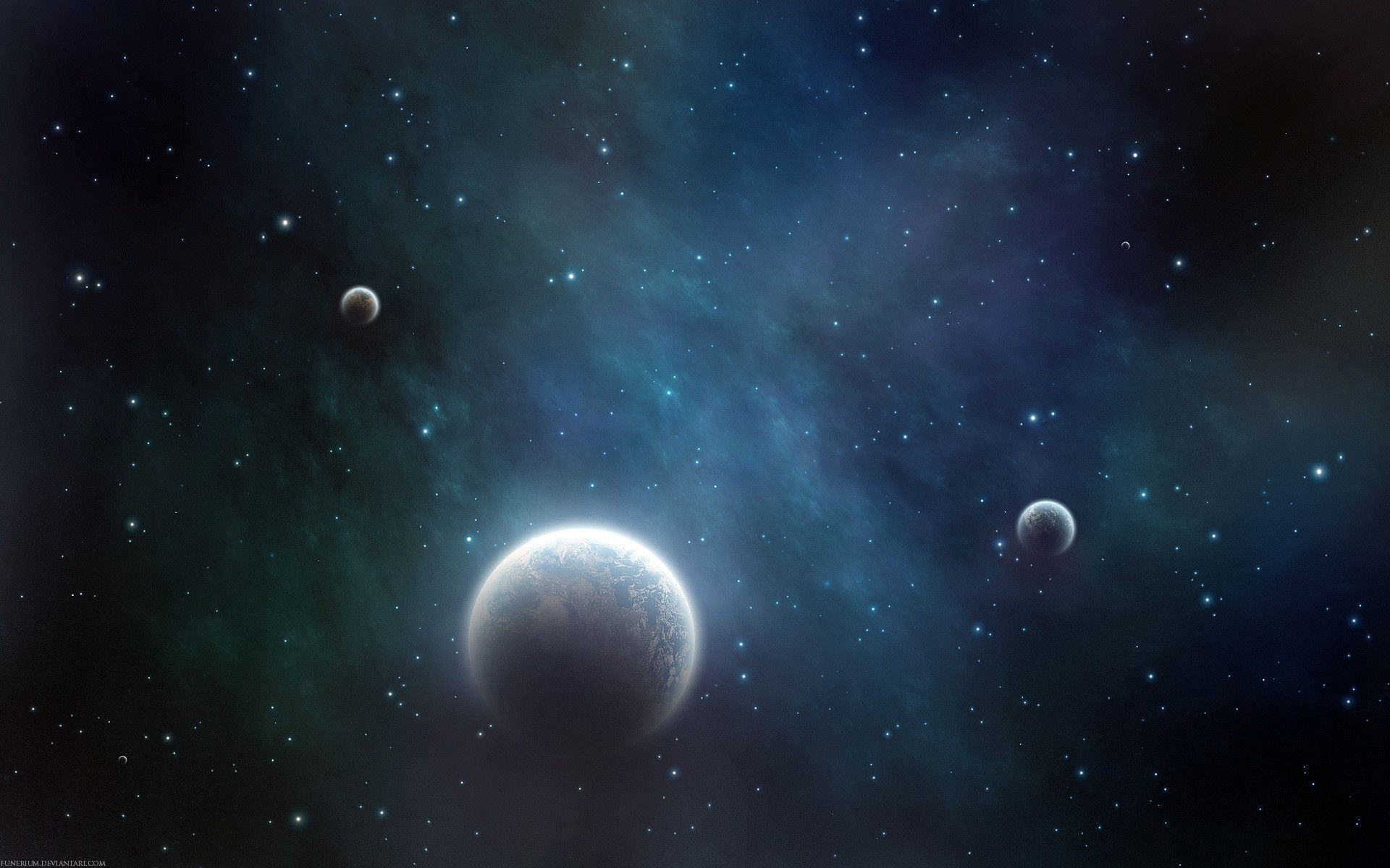 Outer space, Exoplanet, Nebula, Moons, Deep space, Stars, Cosmos, 1920x1200 desktop background