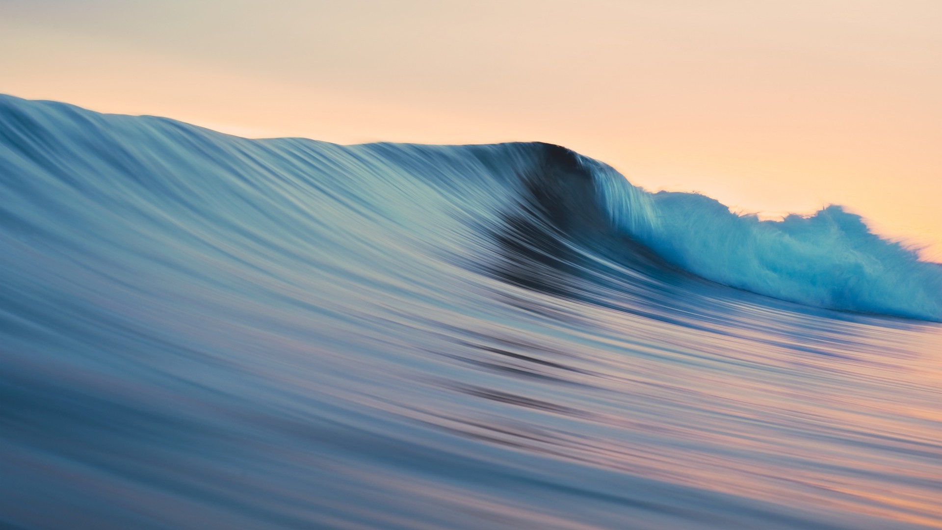 Ocean wave, Wave barrel, Surf, Sea, Pastel sky, Minimalist, Full HD, Mac wallpaper