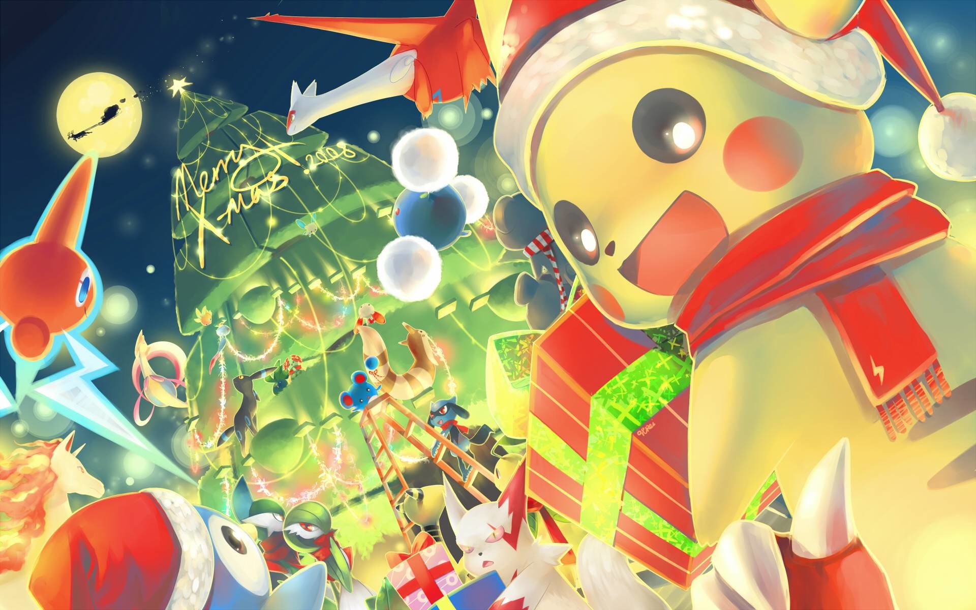 pokemon christmas wallpapers wallpaper cave on christmas pikachu wallpapers