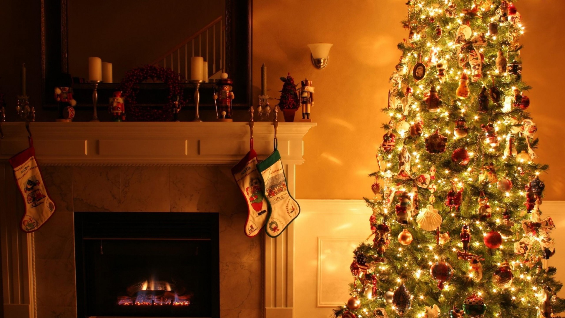 Christmas Fireplace Background ·① WallpaperTag
