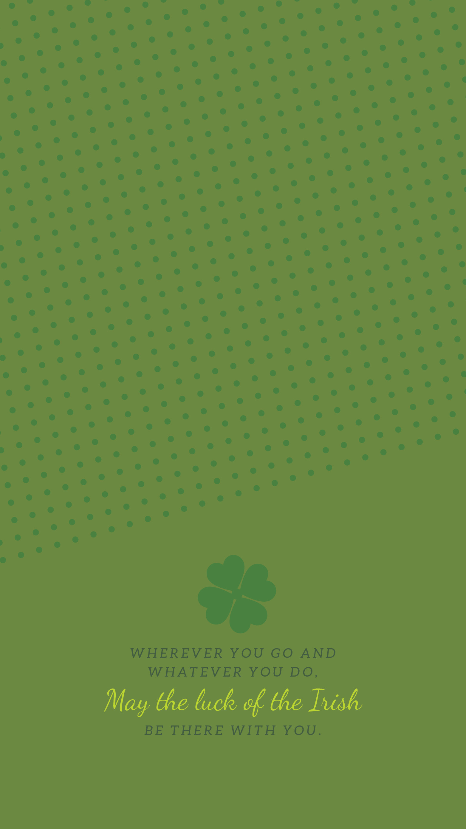 Irish blessing, May the luck of the Irish, Shamrock, Olive green, Android phone wallpaper