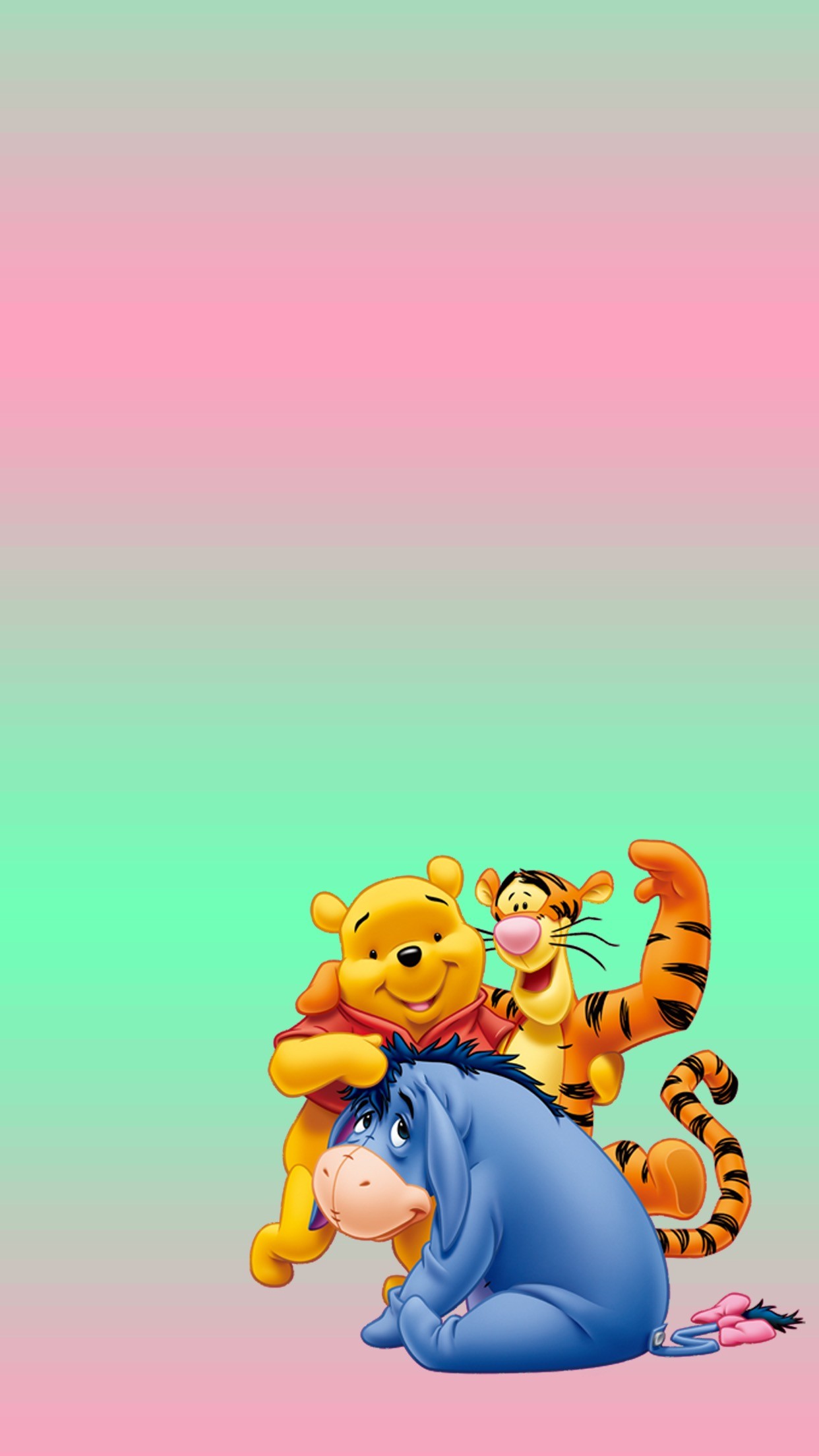 Christmas Winnie the Pooh iPhone Wallpaper
