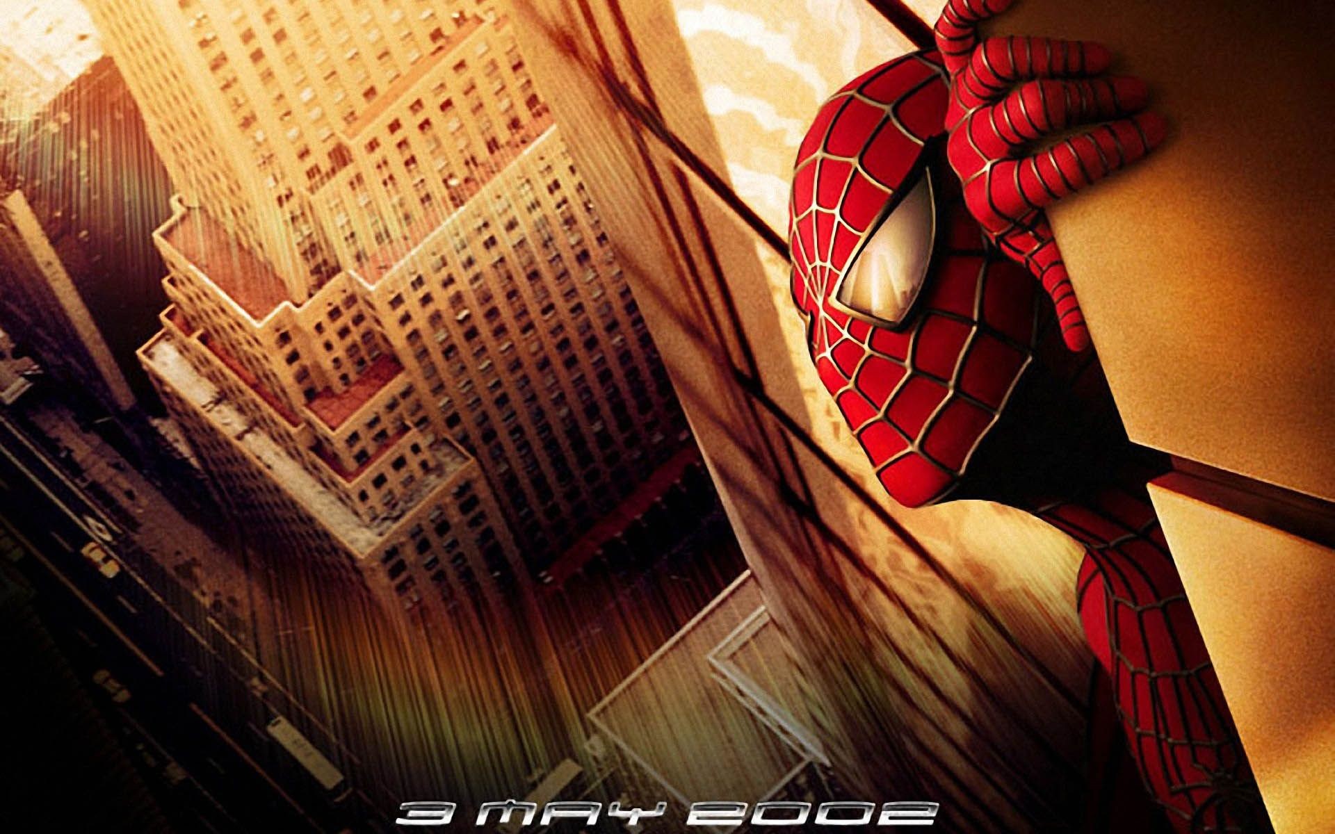 Spider-Man, Spider-Man (2002 film), Tobey Maguire, Skyscraper, Movie poster, PC wallpaper