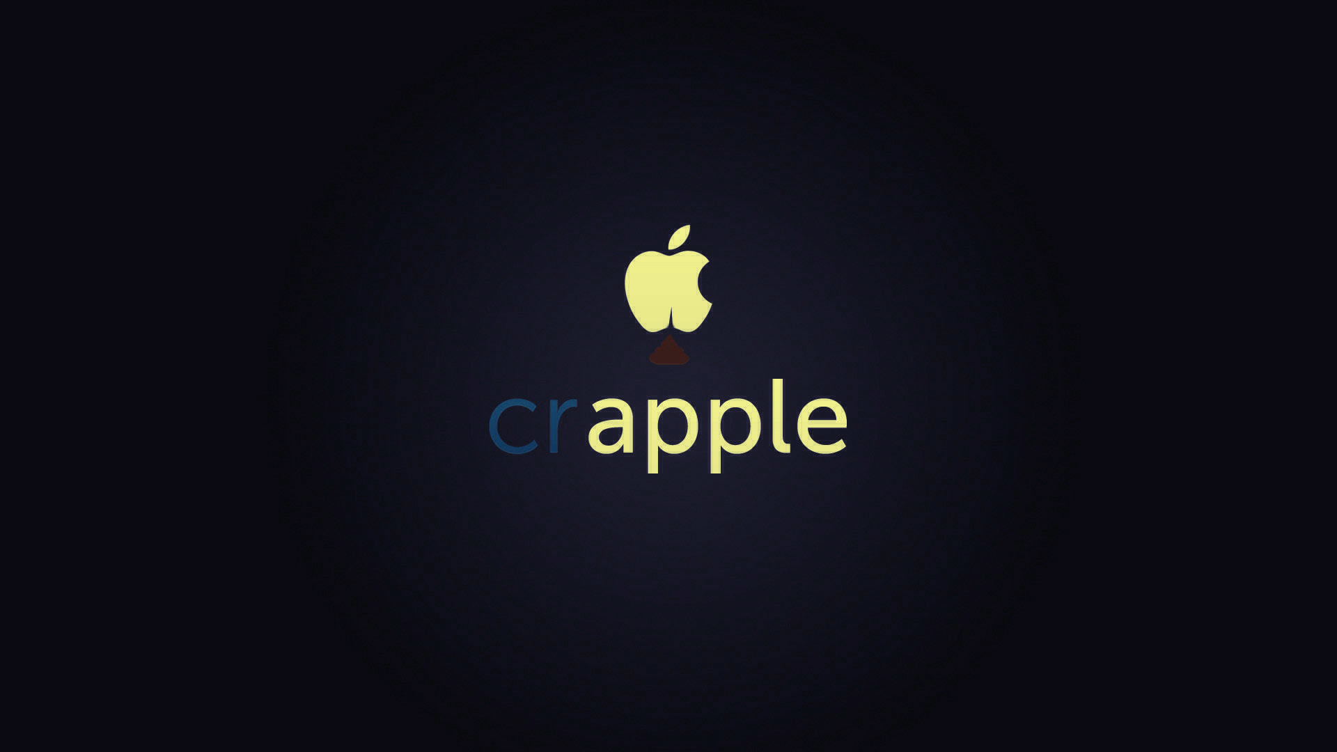 Apple logo, Crapple, Brand parody, Parody logo, Dark background, Minimalism, 1080p wallpaper