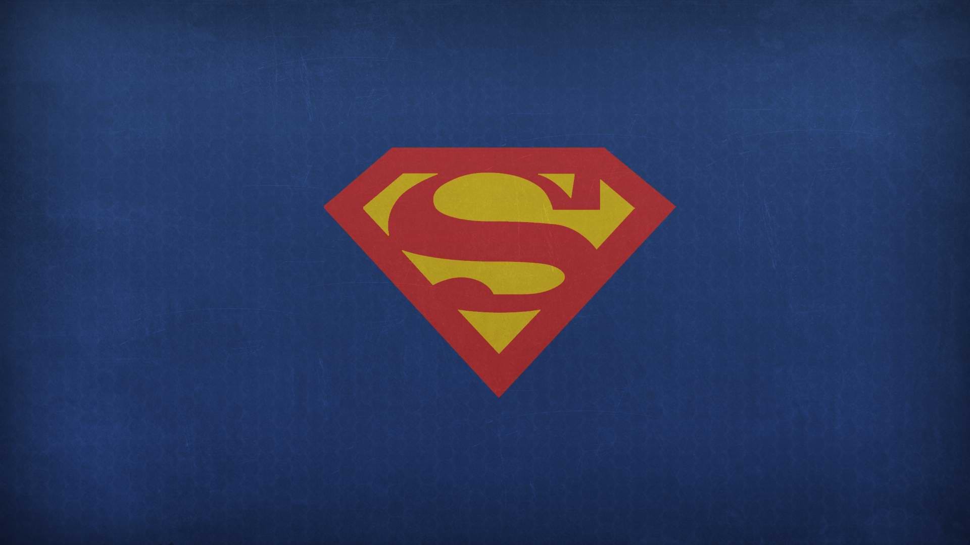Superman logo, DC Comics, Blue background, Minimalist, Full HD, Windows 11 wallpaper