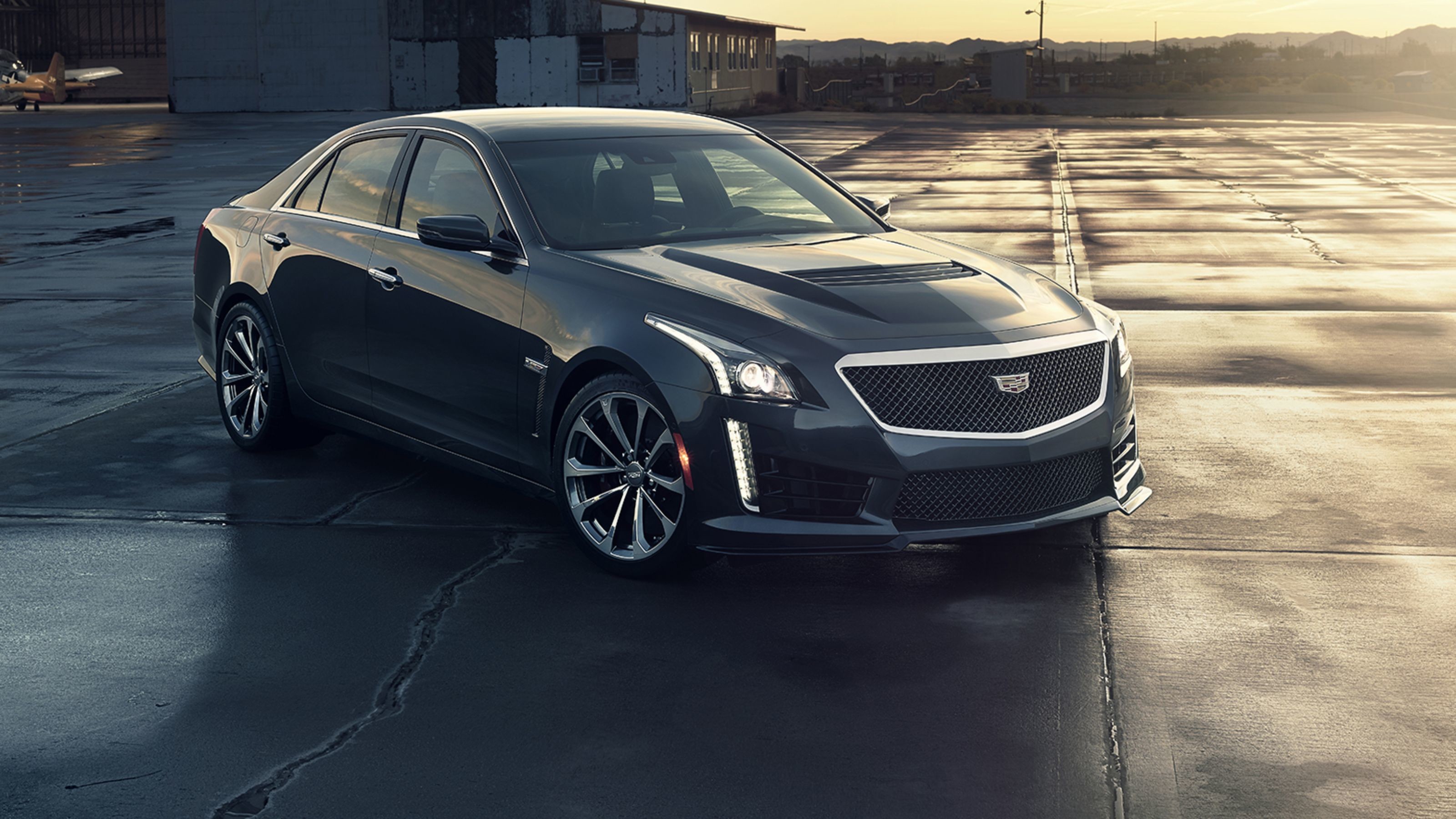 Cadillac CTS-V (2016), Cadillac, Sports sedan, Wet tarmac, 2K, wallpaper for PC