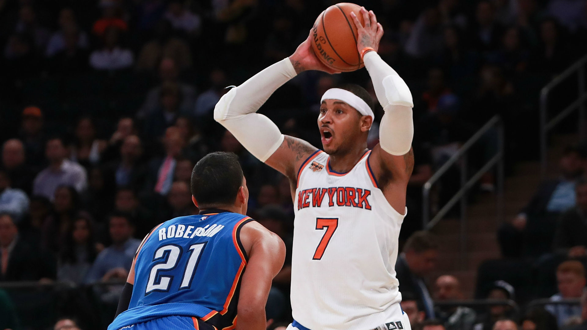 Carmelo Anthony, Andre Roberson, New York Knicks, Oklahoma City Thunder, NBA, PC wallpaper